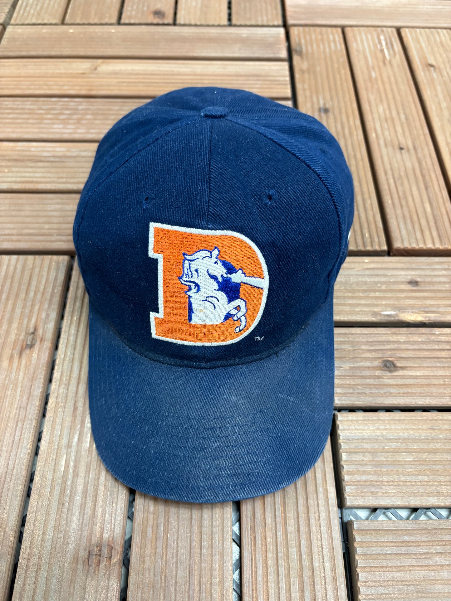 Denver Broncos Graphic Hat | Snap Back | Vintage 1990s Nike NFL Football Blue Cap |