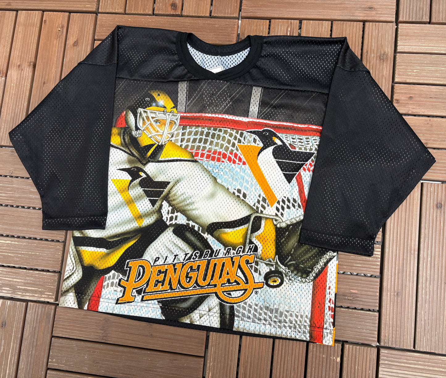 Pittsburgh Penguins Hockey Jersey | Size Youth Small/Medium | Vintage 1990s Black Hockey CCM Jersey |