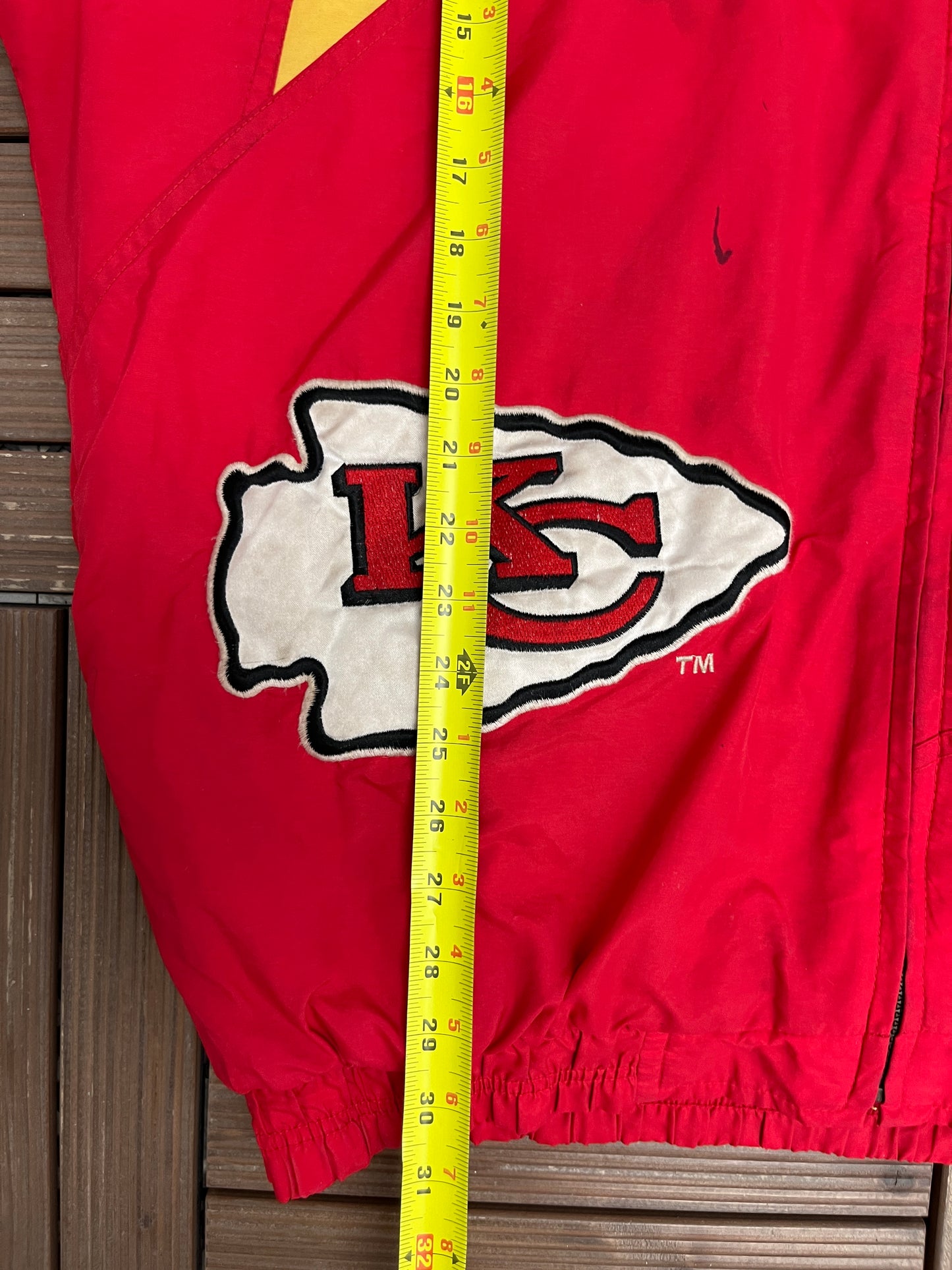 Kansas City Chiefs Puffer Jacket | Size Large | Vintage 1990s Logo Athletic Sharktooth Jacket |