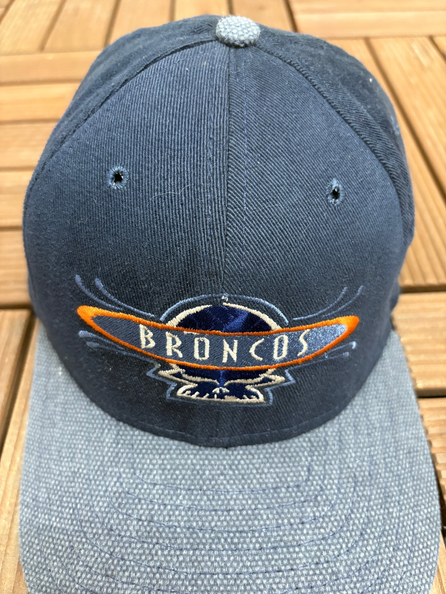 Denver Broncos Embroidered Graphic Hat | Snap Back | Vintage 1990s NFL Football Blue Cap |