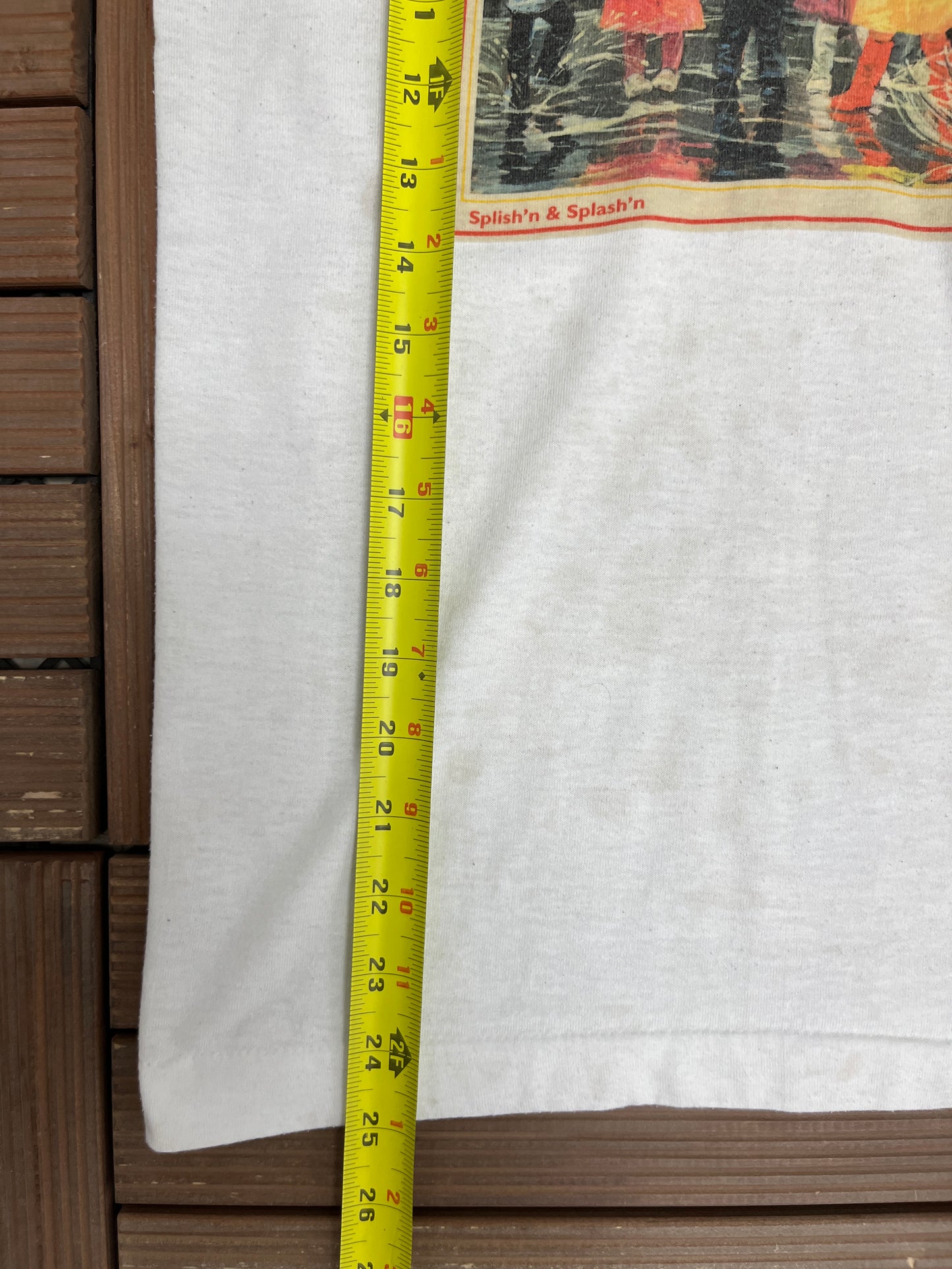 Corinne Hartley "Splish'n & Splash'n" Graphic Tee | Size Small | Vintage 1990s Promotional White T-Shirt |