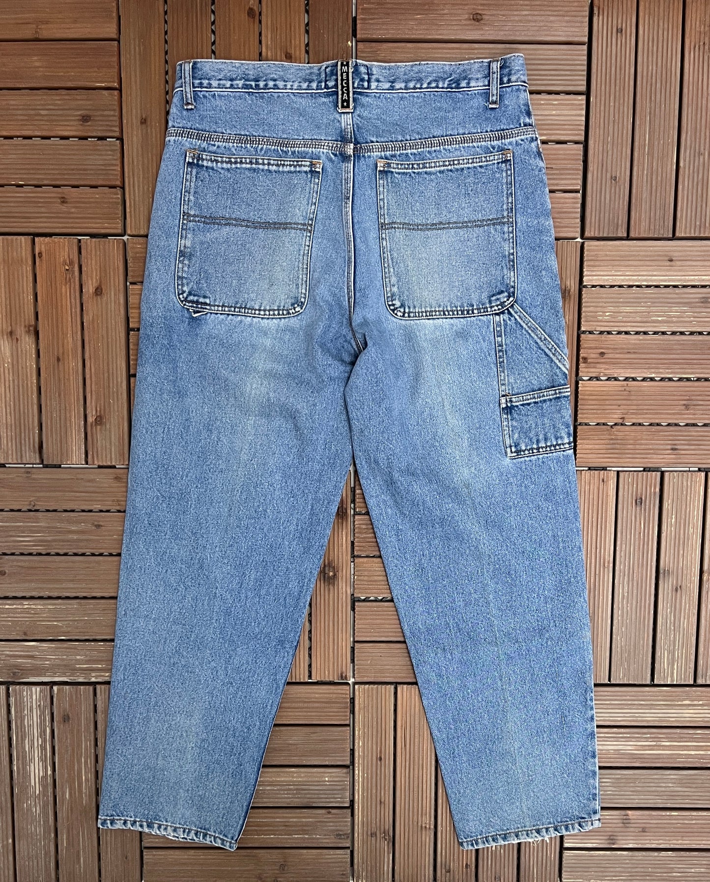 Mecca Blue Denim Carpenter Jeans | Size 38 x 30 | Vintage 2000s Branded Workwear Blue Jeans |
