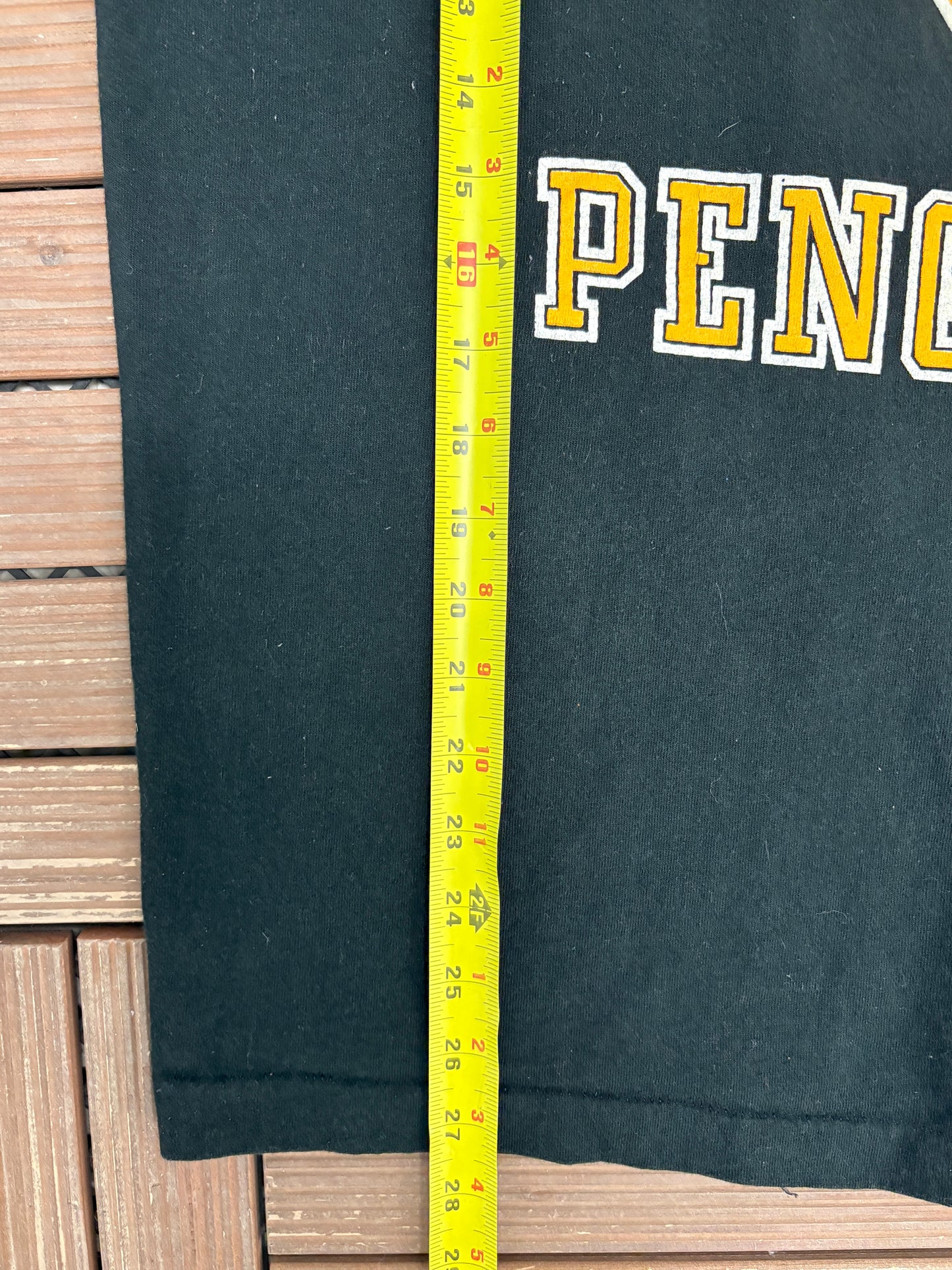 Pittsburgh Penguins Shawn McEachern Graphic Tee | Size X-Large | Vintage 1990s NHL Hockey Black T-Shirt |