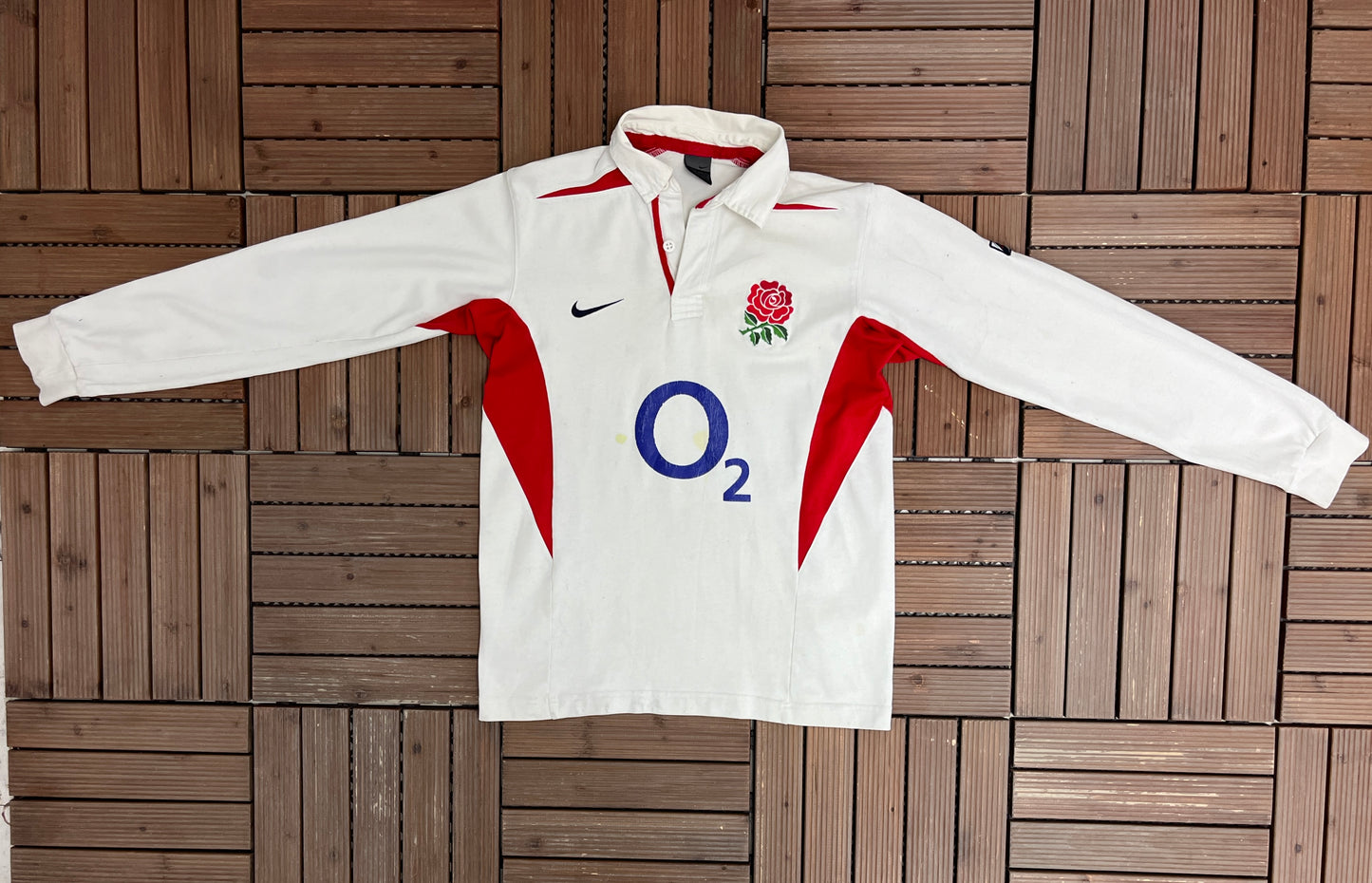 England Nike Rugby Jersey | Size Small | Vintage 2000s Nike Branded Rugby White T-Shirt |