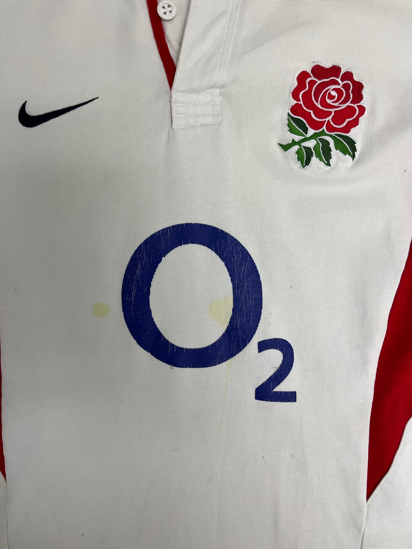 England Nike Rugby Jersey | Size Small | Vintage 2000s Nike Branded Rugby White T-Shirt |
