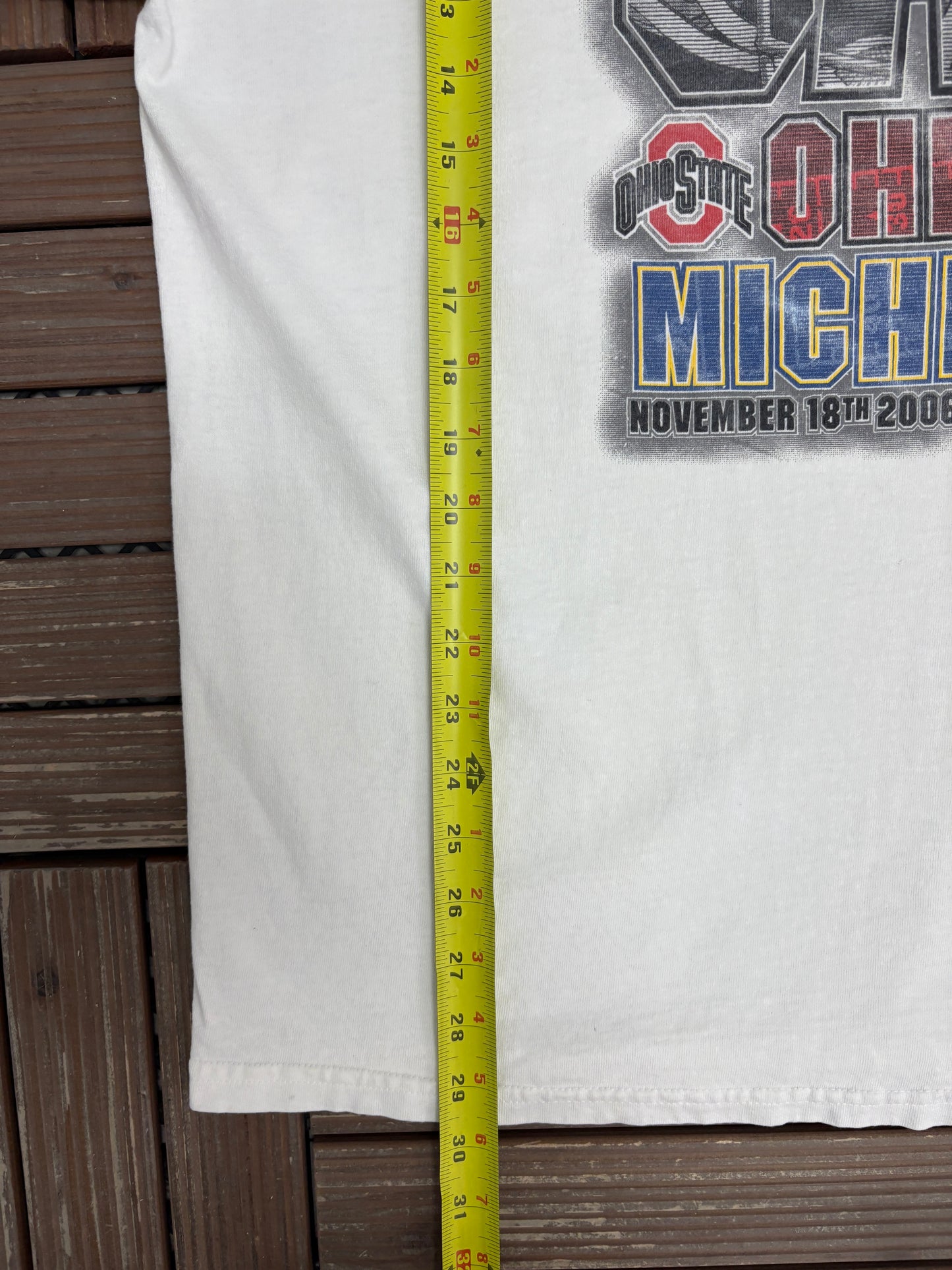 The Game Ohio State Buckeyes vs. Michigan Wolverines Graphic Tee | Size XX-Large | Vintage 2000s White Long Sleeve Shirt |