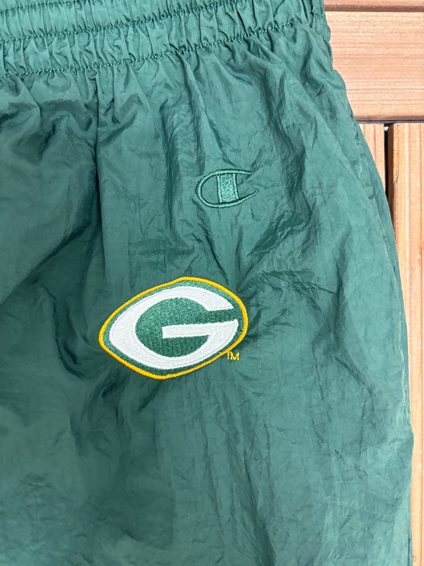 Green Bay Packers Graphic Track Pants | Size Medium | Vintage 1990s NFL Football Track Pants |