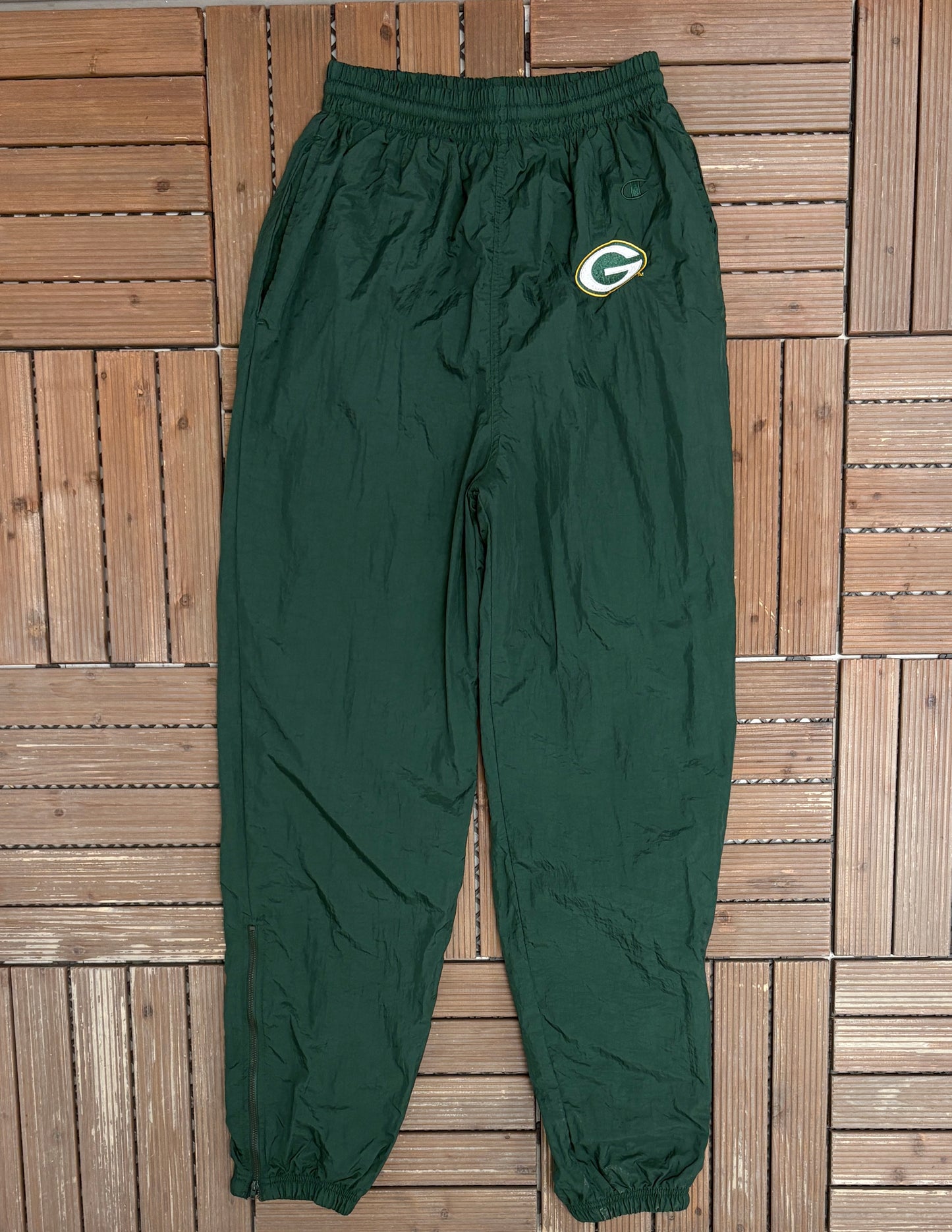 Green Bay Packers Graphic Track Pants | Size Medium | Vintage 1990s NFL Football Track Pants |