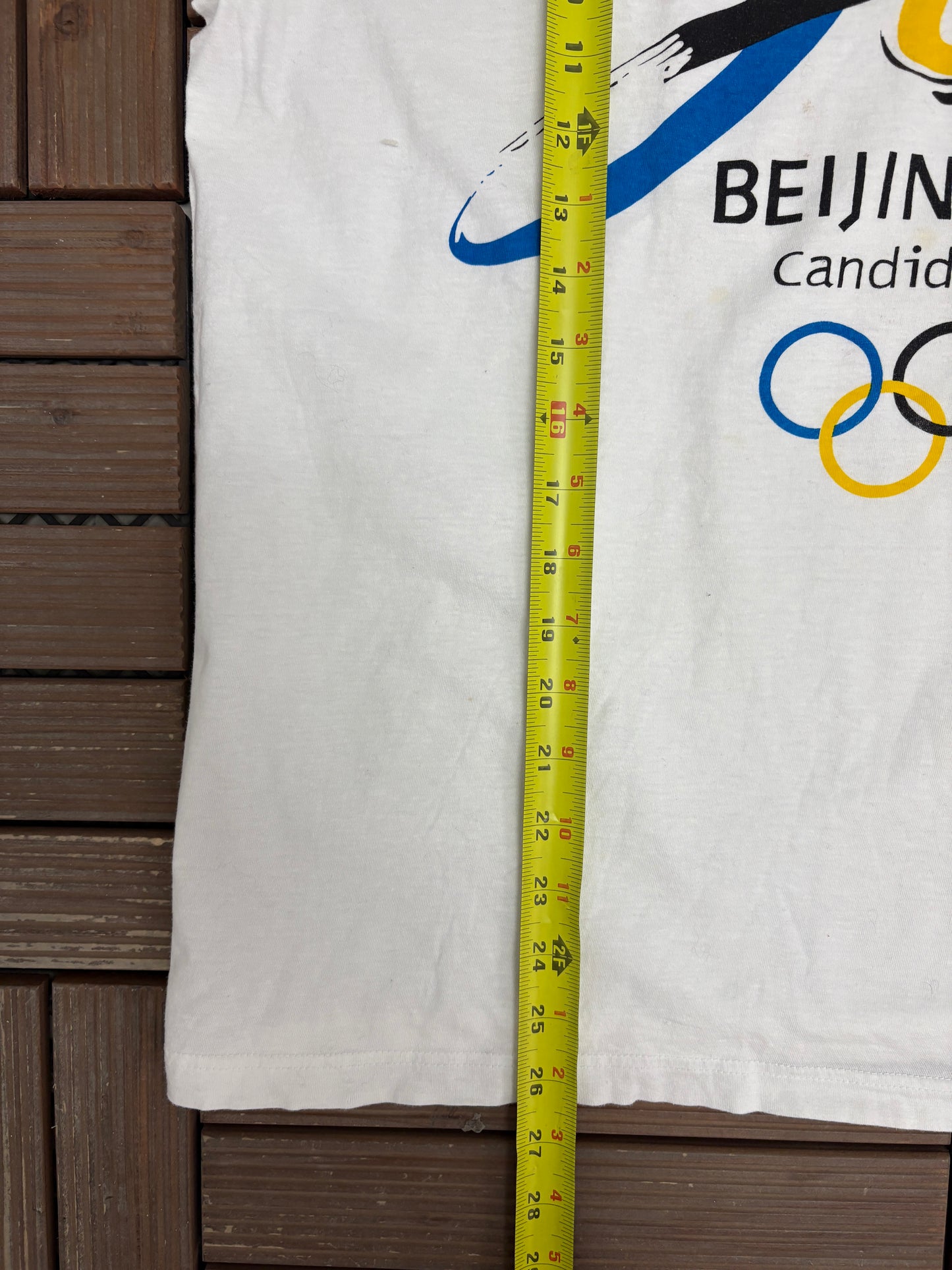 Beijing Olympics 2008 Graphic Tee | Size XX-Large | Vintage 2000s Promotional White T-Shirt |