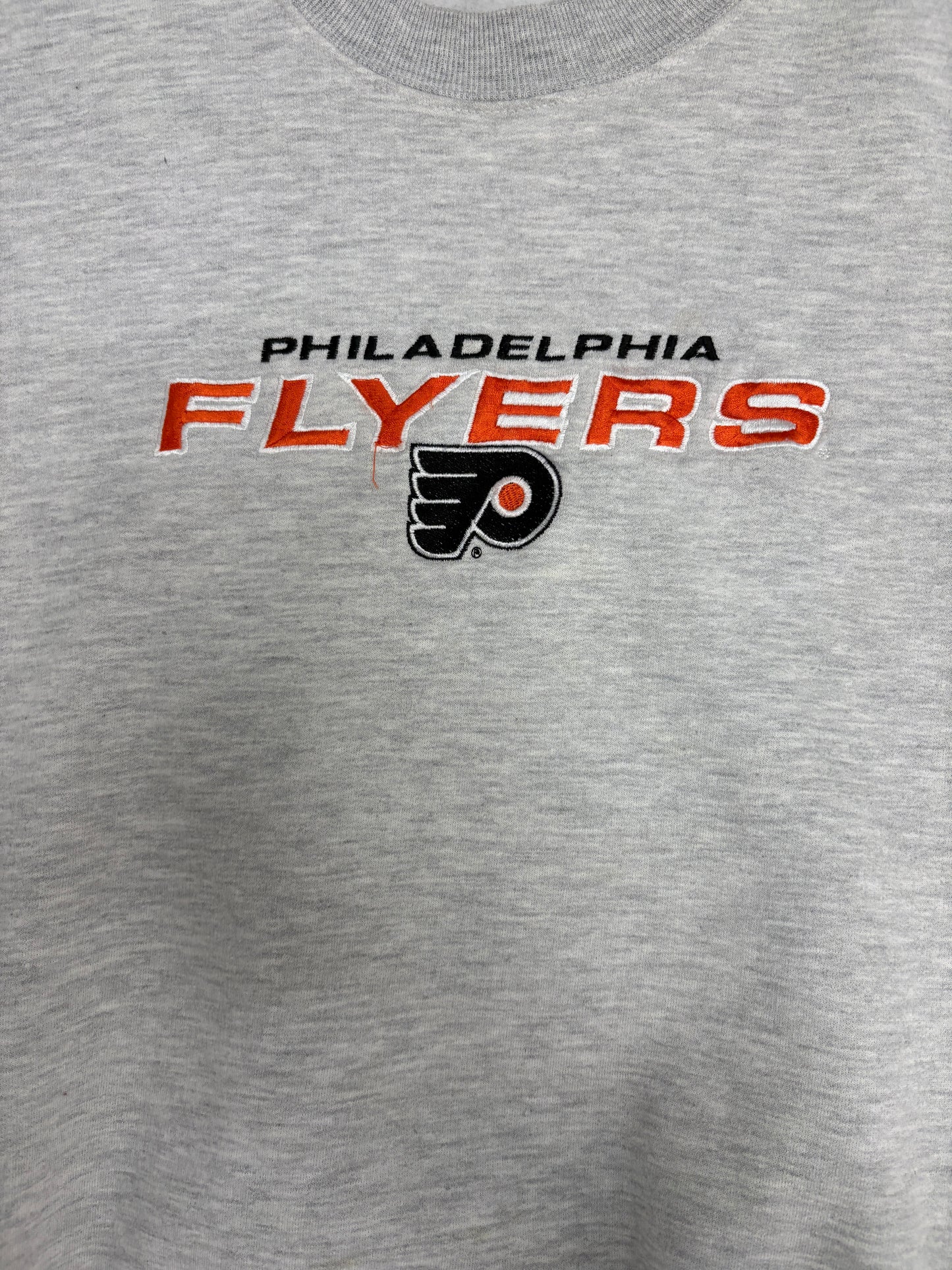 Philadelphia Flyers Embroidered Graphic Crewneck | Size XX-Large | Vintage 1990s NHL Hockey Grey Sweater |