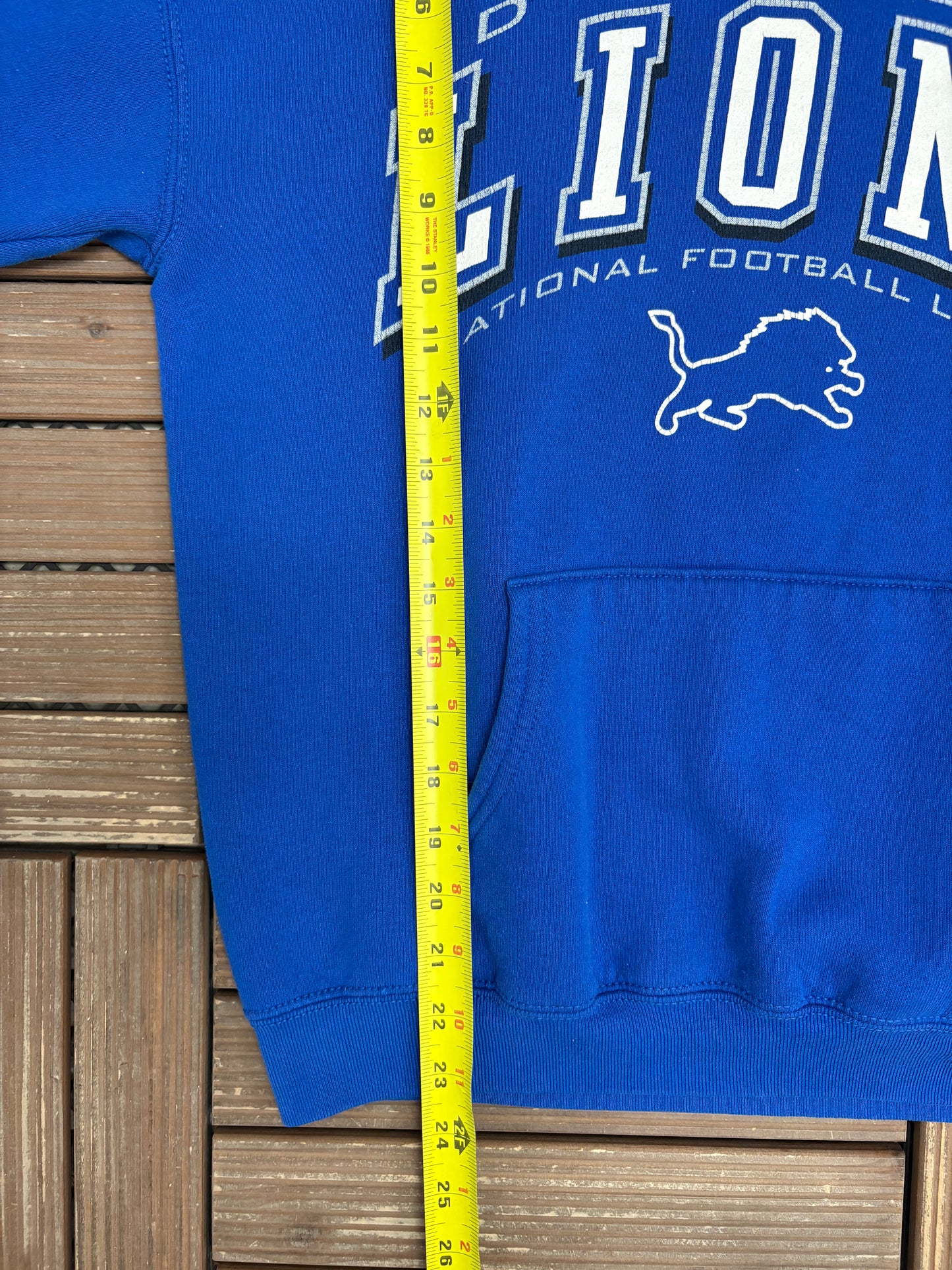 Detroit Lions Graphic Hoodie | Size Medium | Vintage 1990s NFL Football Blue Sweater |