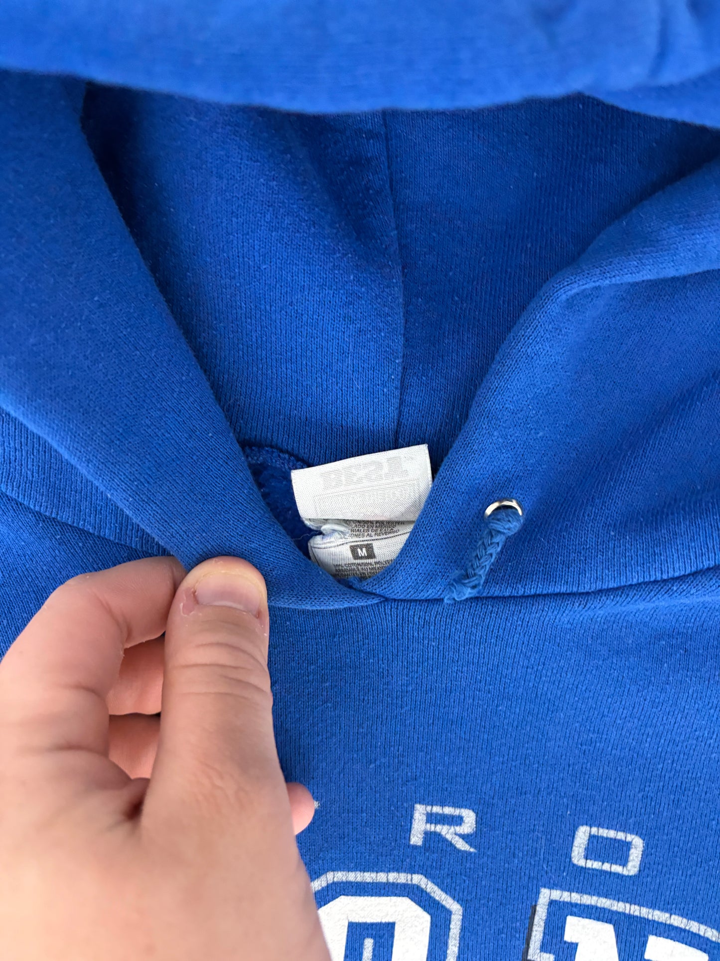 Detroit Lions Graphic Hoodie | Size Medium | Vintage 1990s NFL Football Blue Sweater |