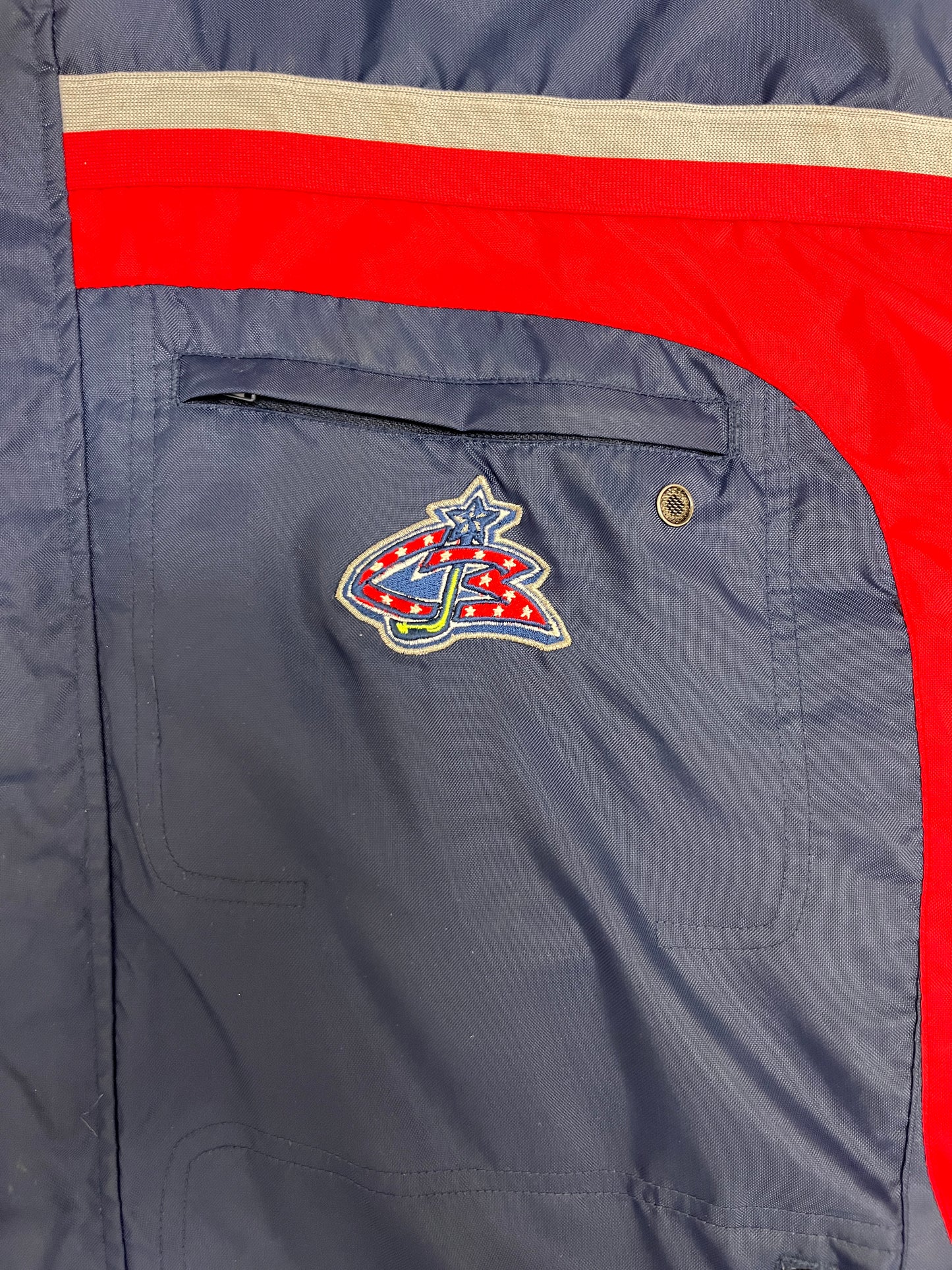 Columbus Blue Jackets Graphic Jacket | Size Medium | Vintage 2000s NHL Hockey Blue Jacket |