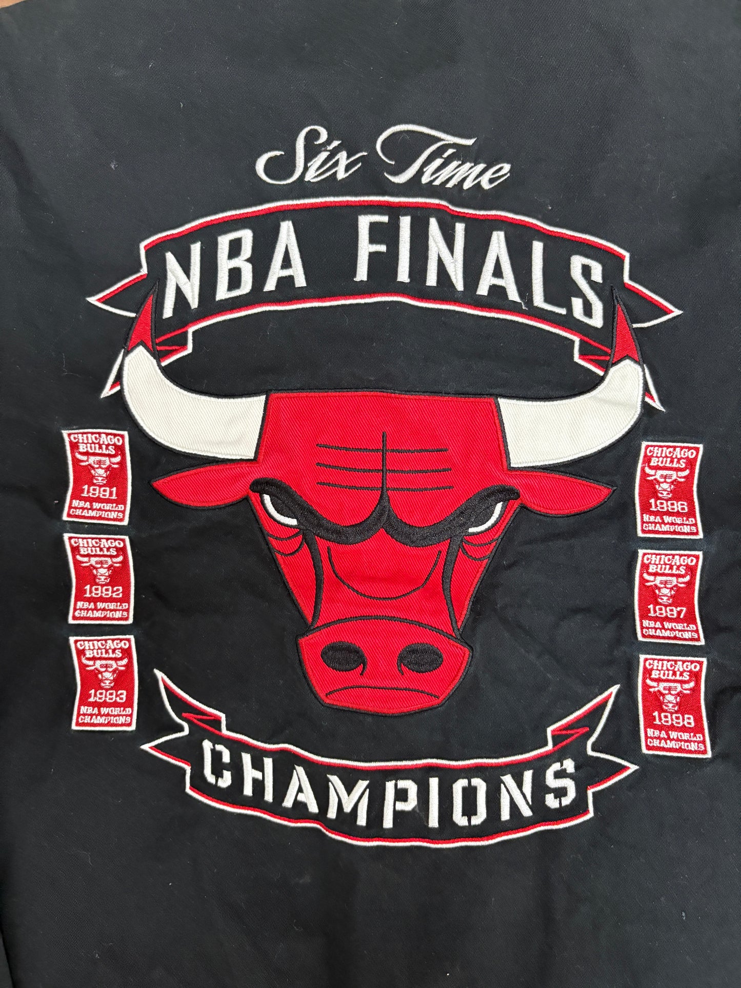 Chicago Bulls Champions Reversible Jacket | Size X-Large | Vintage 2000s NBA Basketball Black Jacket |