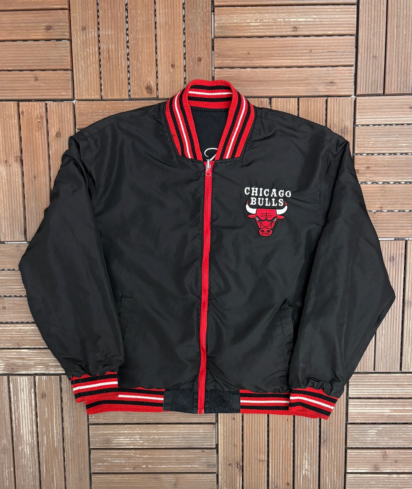 Chicago Bulls Champions Reversible Jacket | Size X-Large | Vintage 2000s NBA Basketball Black Jacket |
