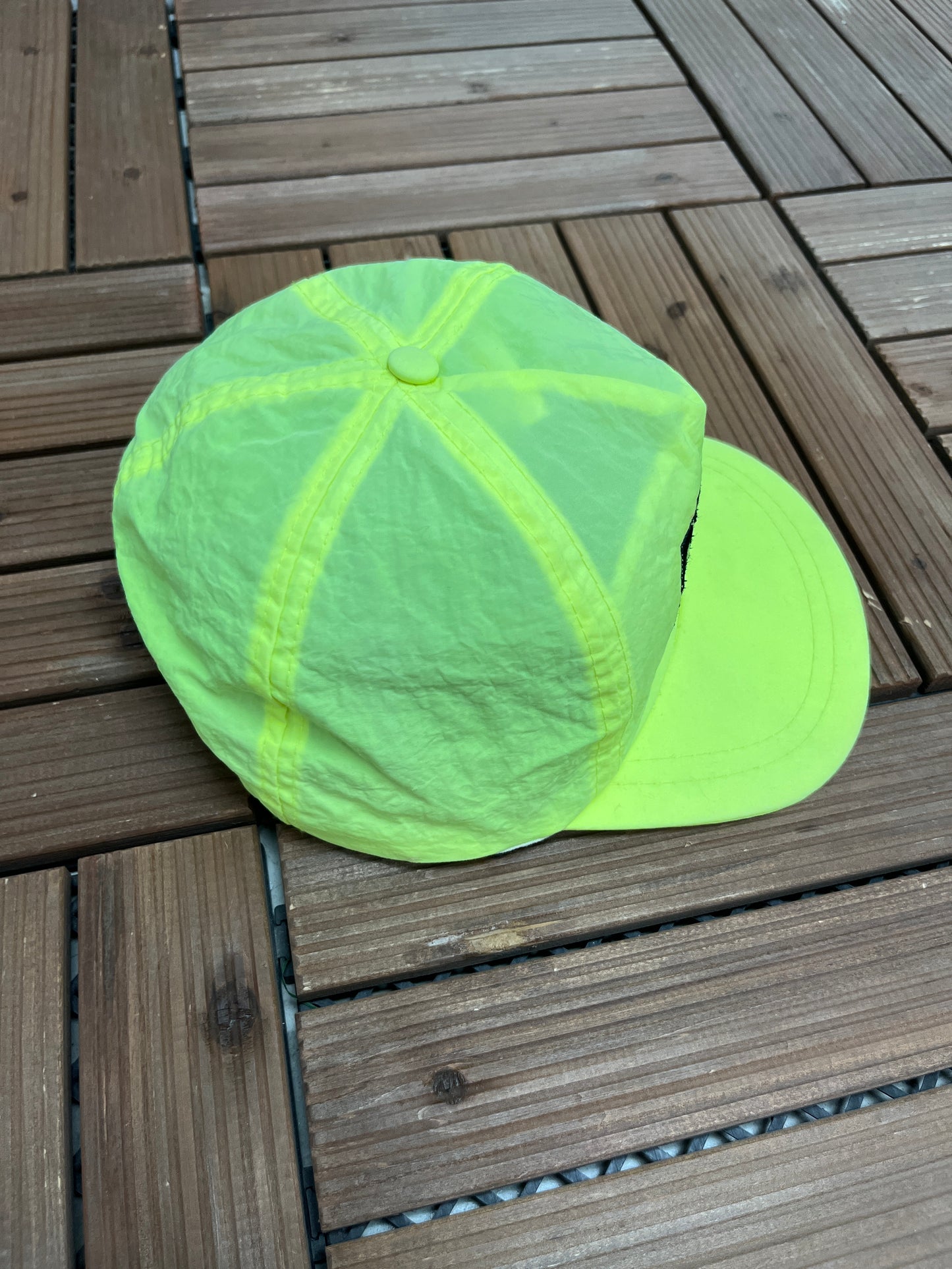 Molson Canadian Rocks Graphic Hat | Snap Back | Vintage 1990s Promotional Neon Yellow Cap |