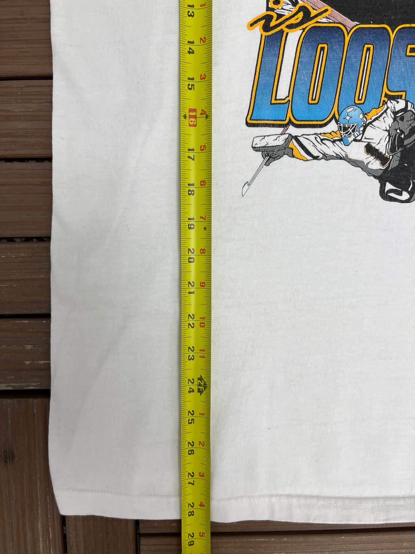 Pittsburgh Penguins The Moose If Loose In The Berg Graphic Tee | Size X-Large | Vintage 2000s NHL Hockey White T-Shirt |