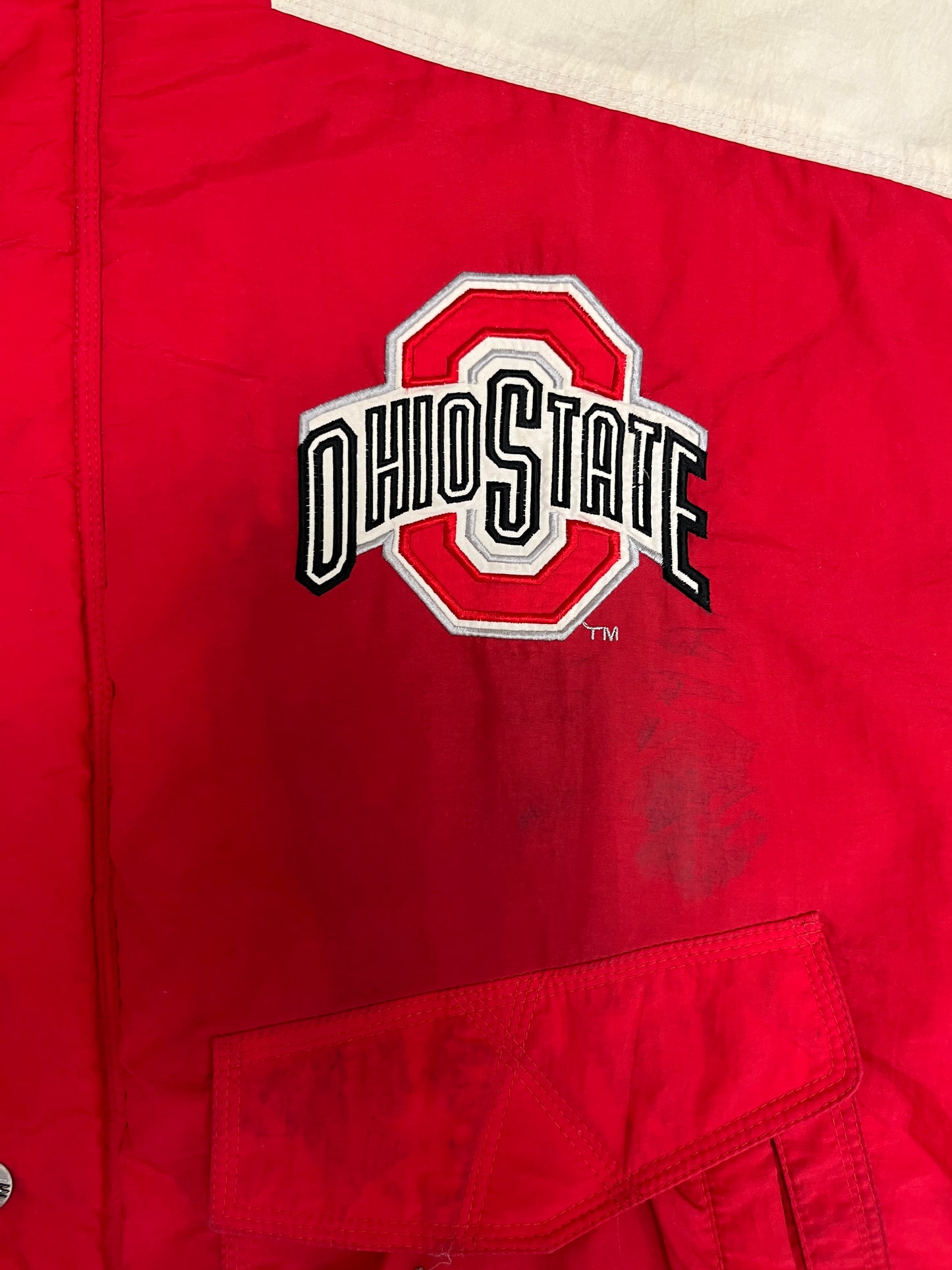 Ohio State Buckeyes Puffer Jacket | Size X-Large | Vintage 1990s College Sports Red Jacket |