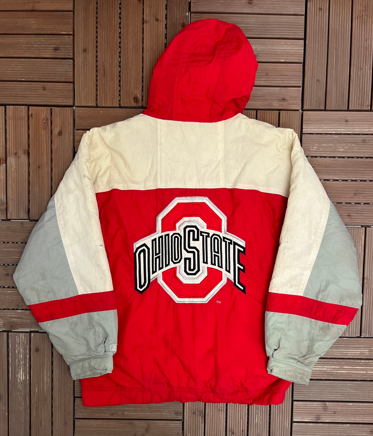 Ohio State Buckeyes Puffer Jacket | Size X-Large | Vintage 1990s College Sports Red Jacket |