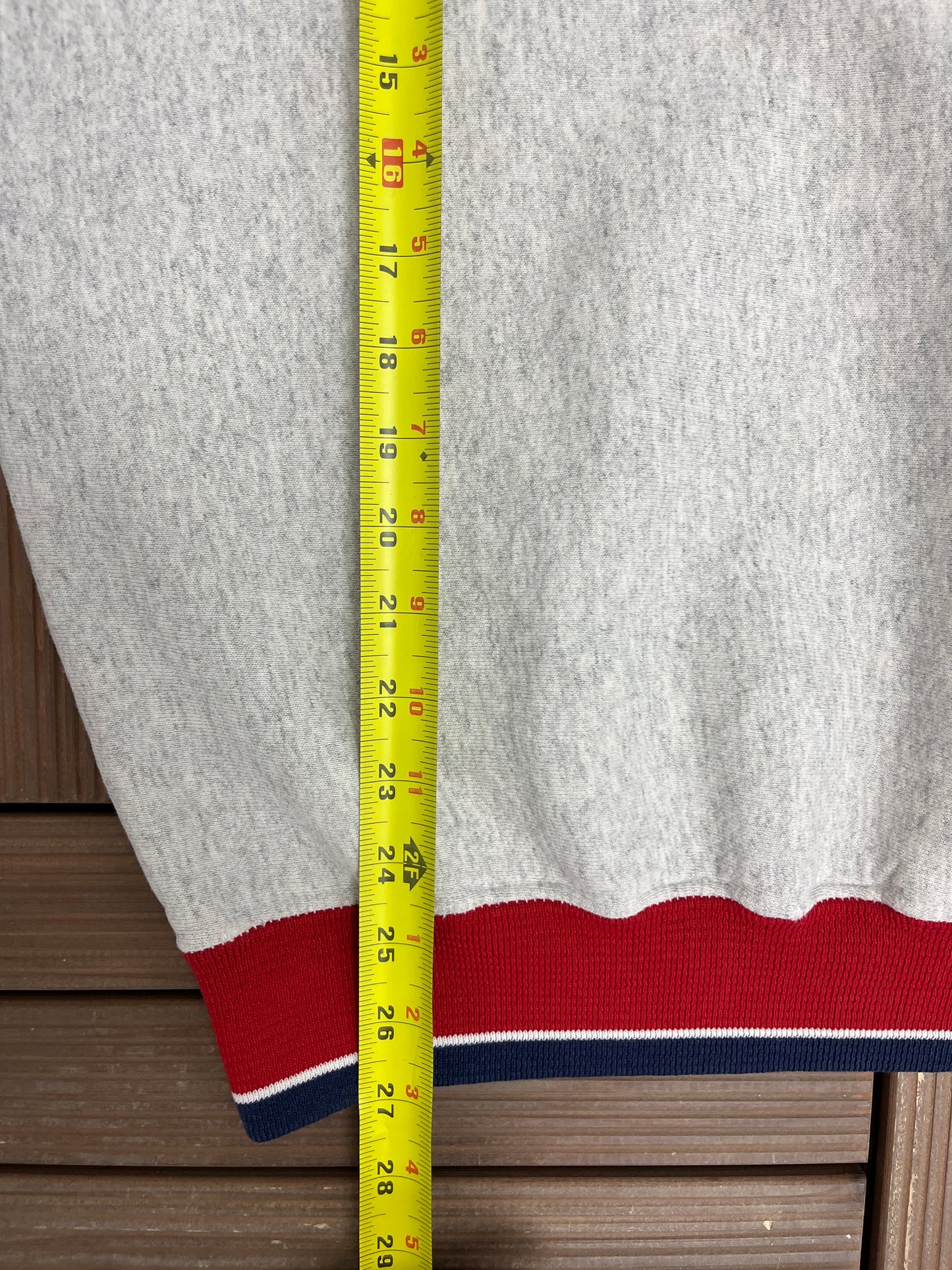 America Stitched All Over Print Graphic Crewneck | Size Large | Vintage 1990s Promotional Grey Sweater |