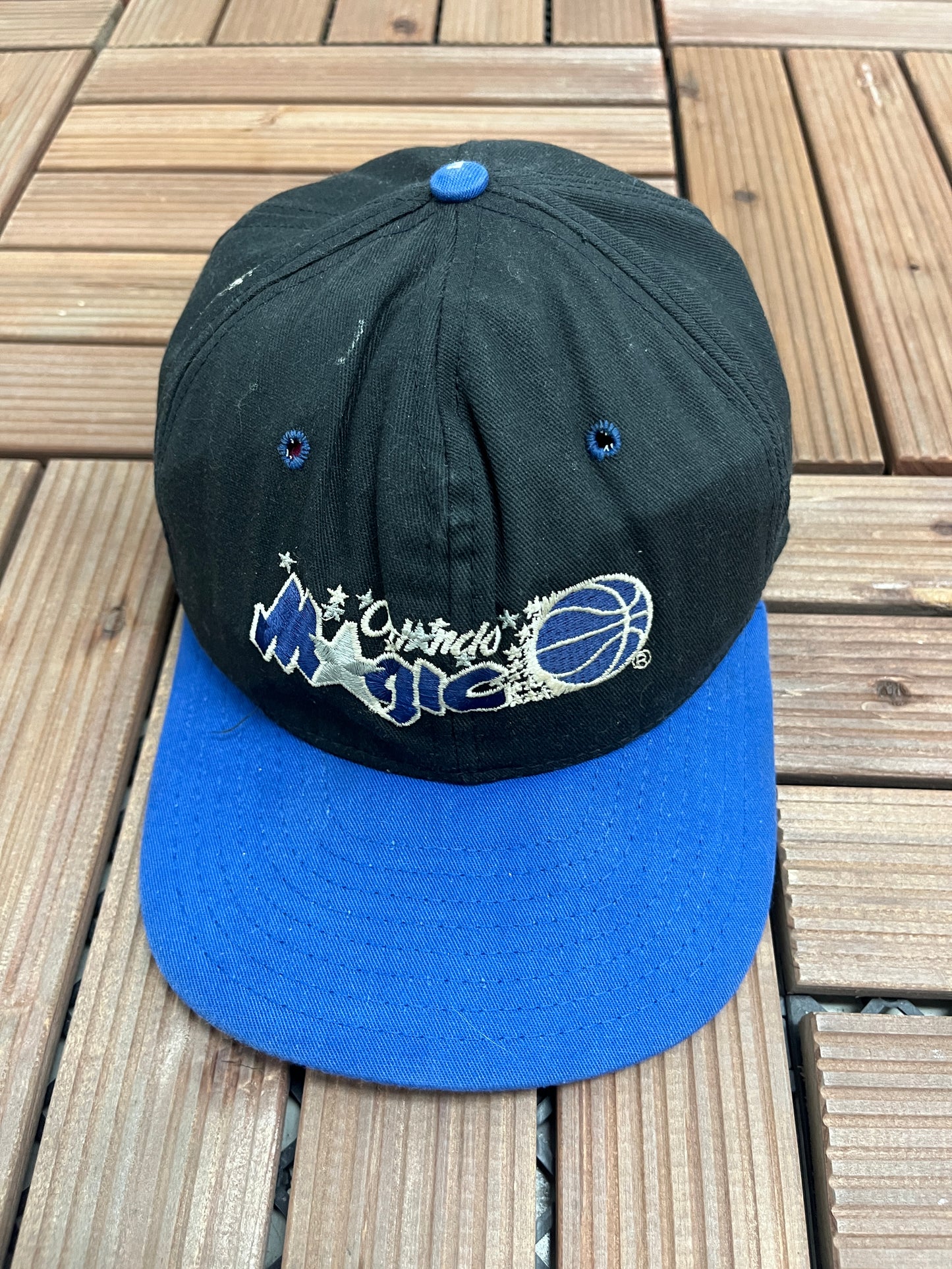 Orlando Magic Embroidered Graphic Hat | Snap Back | Vintage 1990s NBA Basketball Black Cap |