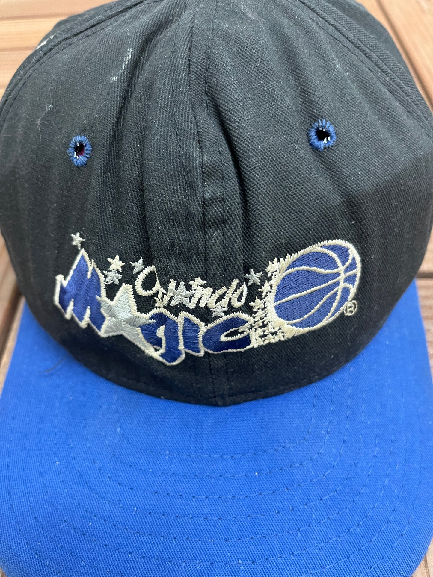 Orlando Magic Embroidered Graphic Hat | Snap Back | Vintage 1990s NBA Basketball Black Cap |
