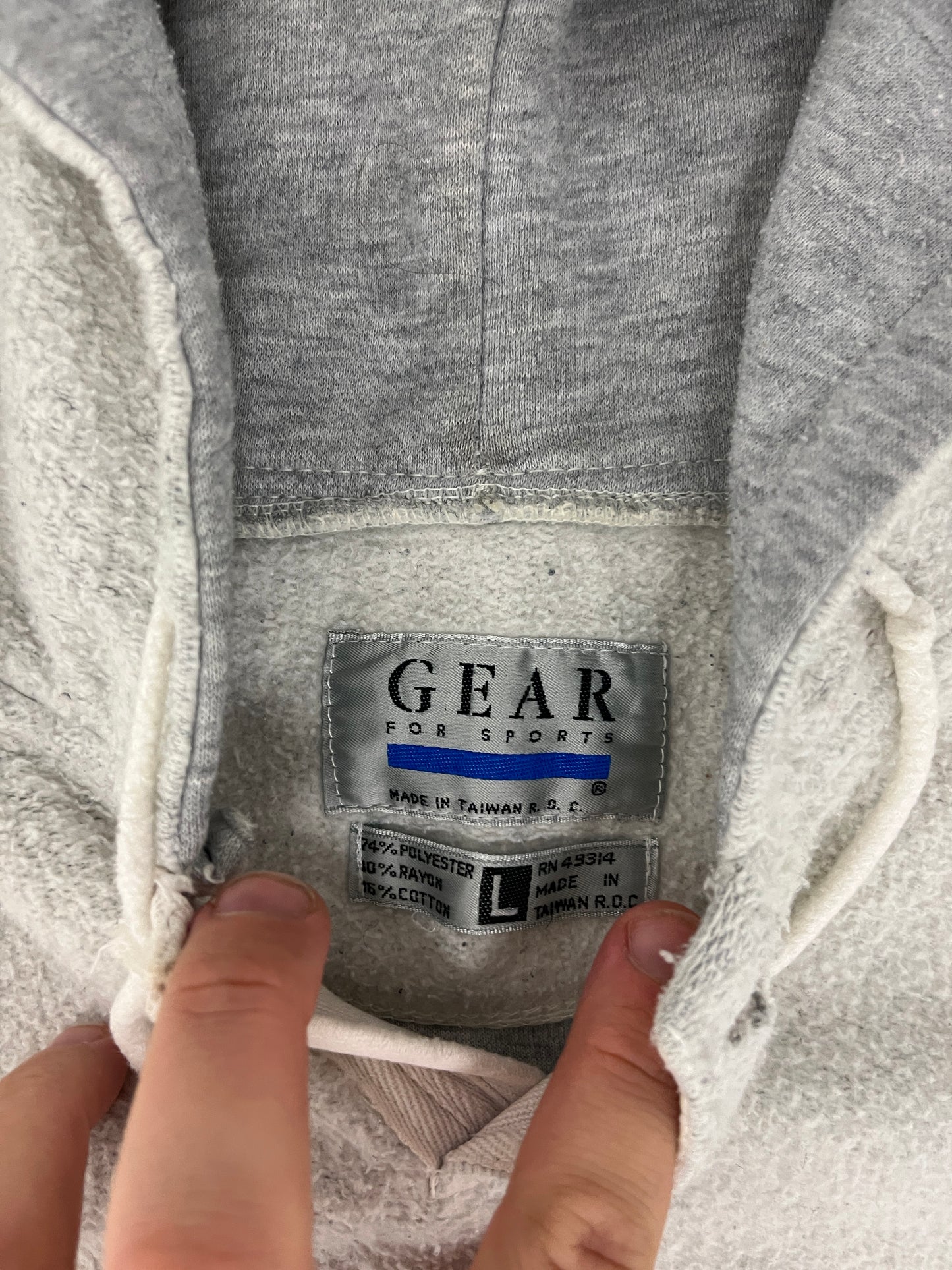 Ohio Great Lakes Graphic Hoodie | Size Large | Vintage 1990s Grey Fleece Tourist Sweater |