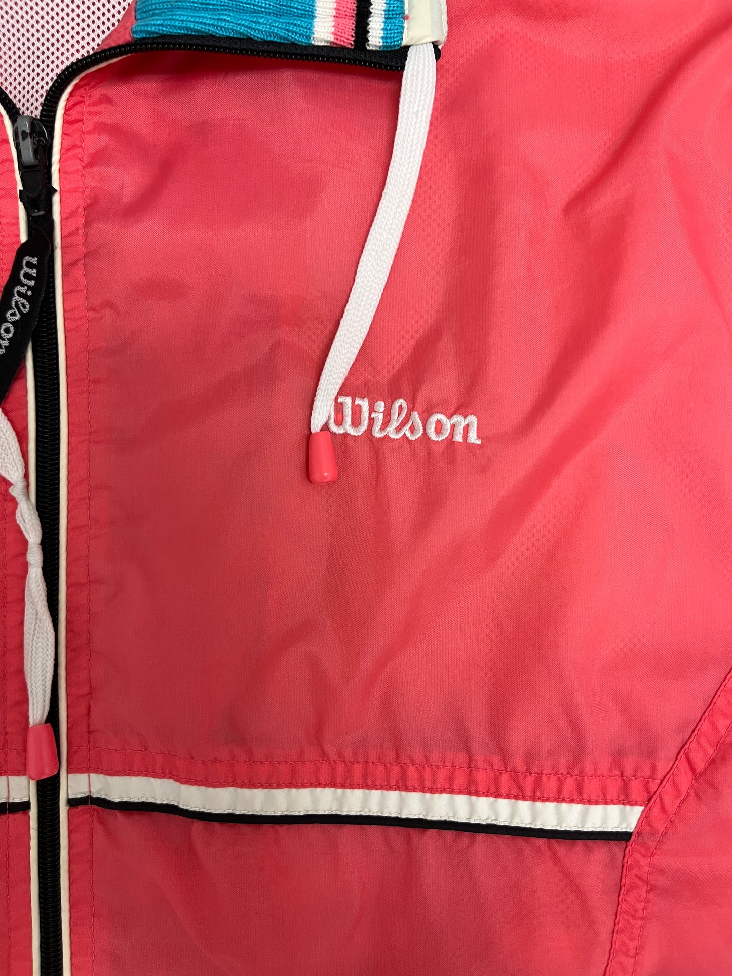 Wilson Embroidered Graphic Windbreaker Jacket | Size Medium | Vintage 2000s Branded Colourful Windbreaker |