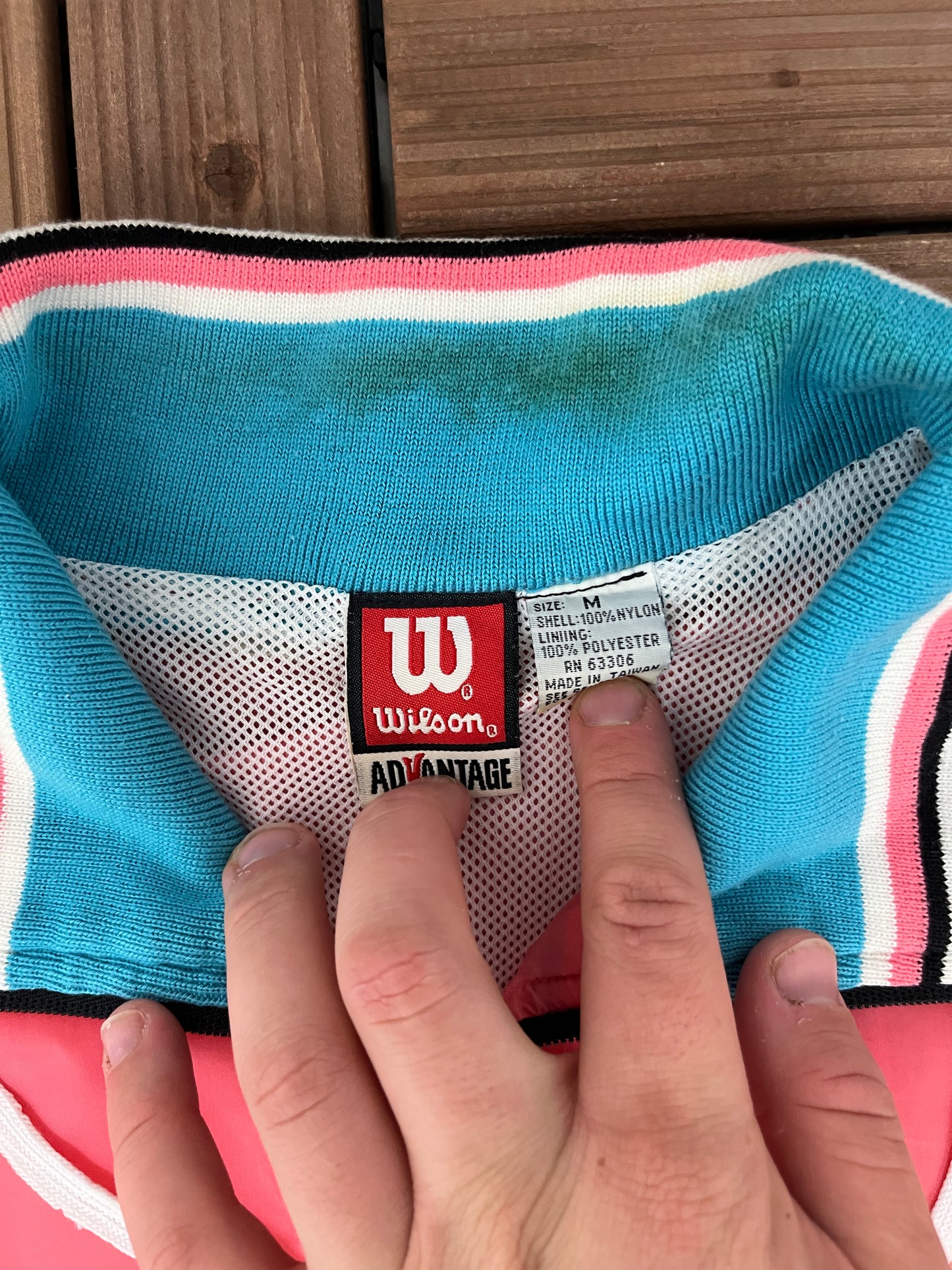 Wilson Embroidered Graphic Windbreaker Jacket | Size Medium | Vintage 2000s Branded Colourful Windbreaker |
