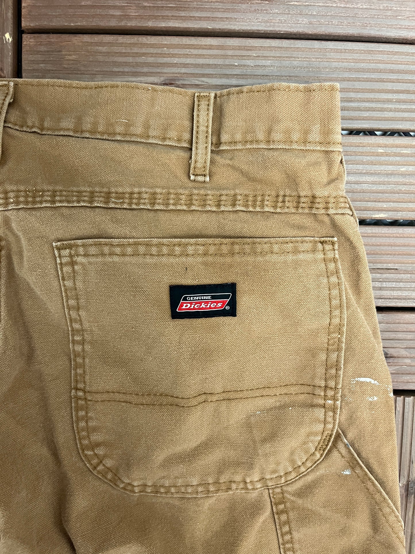 Genuine Dickies Cargo Pants | Size 34 x 30 | Vintage 2000s Branded Dickies Beige Trousers |