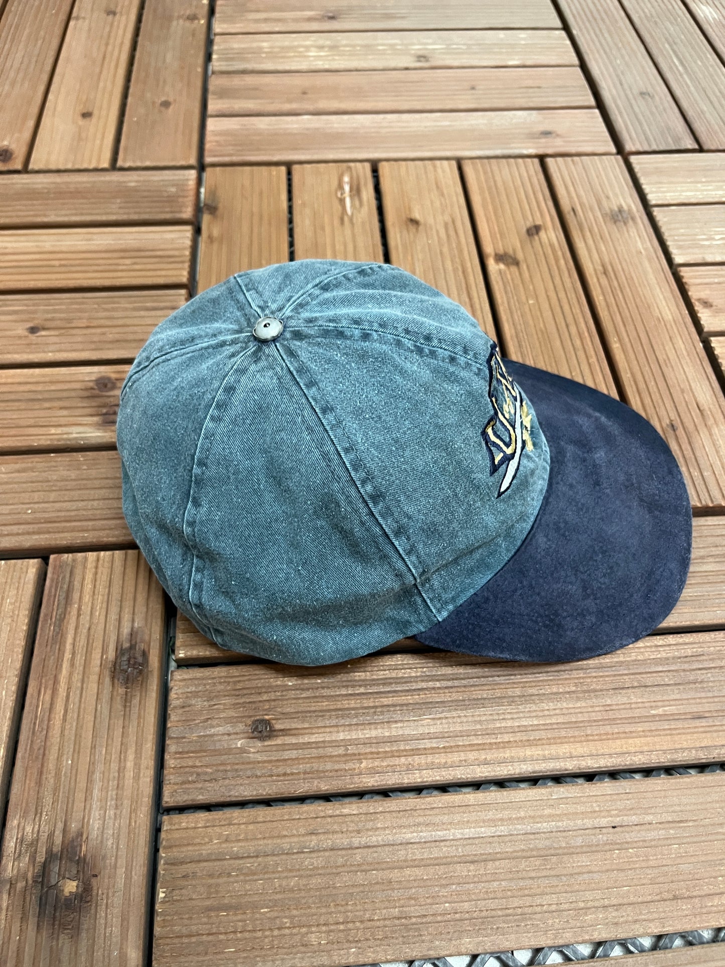 University of Waterloo Graphic Hat | Metal Clasp | Vintage 1990s College Green Cap |