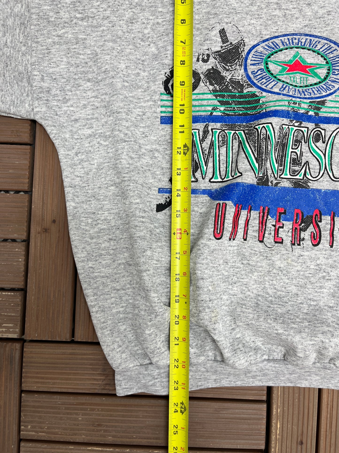 Minnesota University Graphic Crewneck | Size Medium | Vintage 1980s College Grey Sweater |