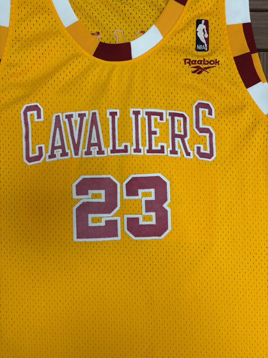 Cleveland Cavaliers LeBron James Basketball Jersey | Size XX-Large | Vintage 2000s NBA Basketball Reebok Yellow Jersey |
