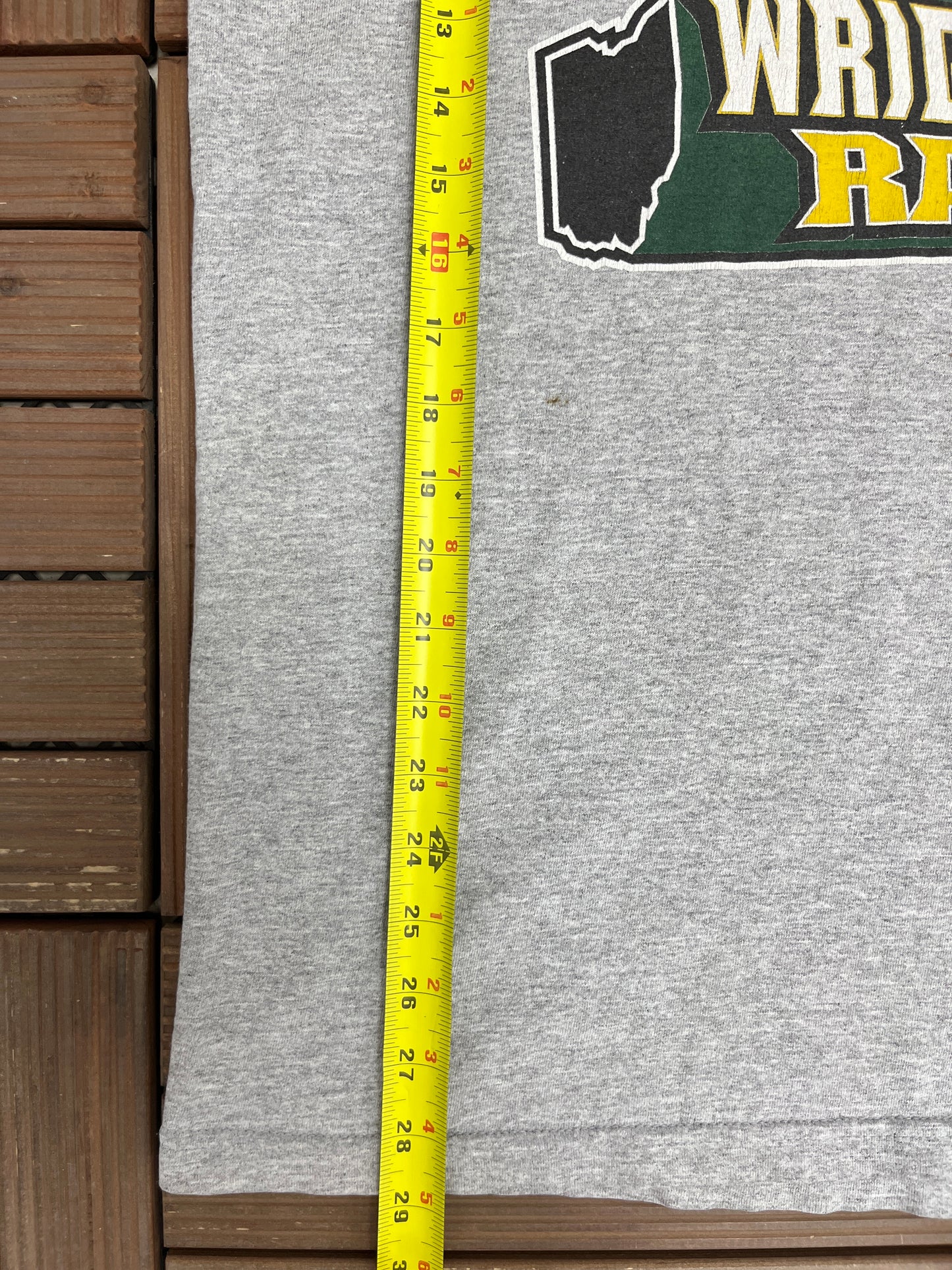 Wright State Raiders Graphic Tee | Size Large | Vintage 2000s College Grey T-Shirt |