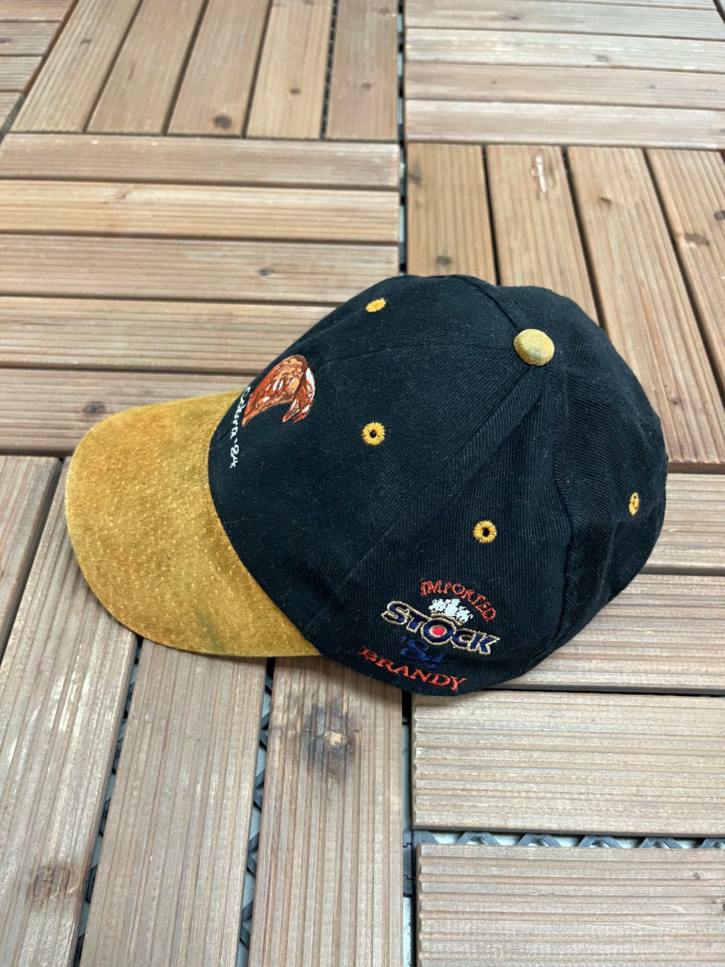 Cobra '84 Whiskey Graphic Hat | Strap Back | Vintage 2000s Promotional Black Cap |