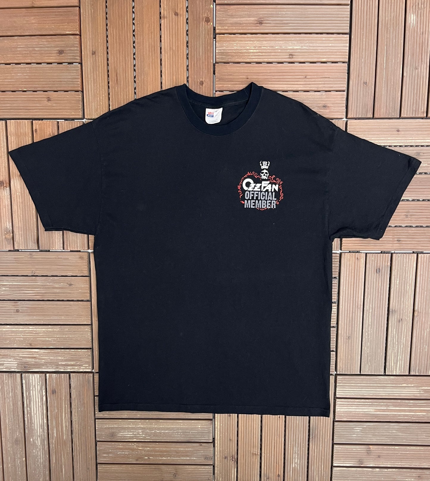 OzzFan Official Member Ozzy Rules! Graphic Tee | Size X-Large | Vintage 2000s Metal Rock Music Black T-Shirt |