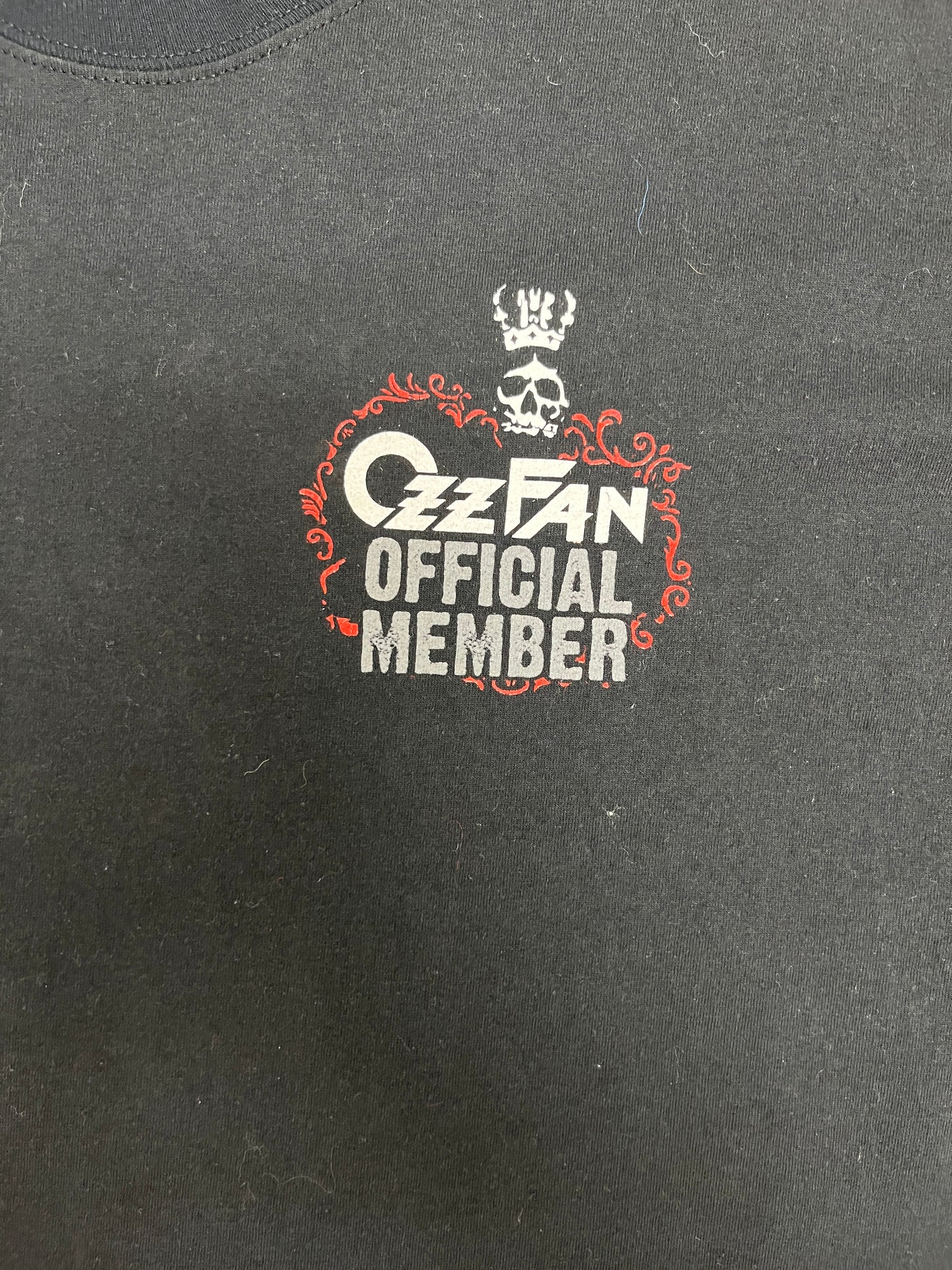 OzzFan Official Member Ozzy Rules! Graphic Tee | Size X-Large | Vintage 2000s Metal Rock Music Black T-Shirt |