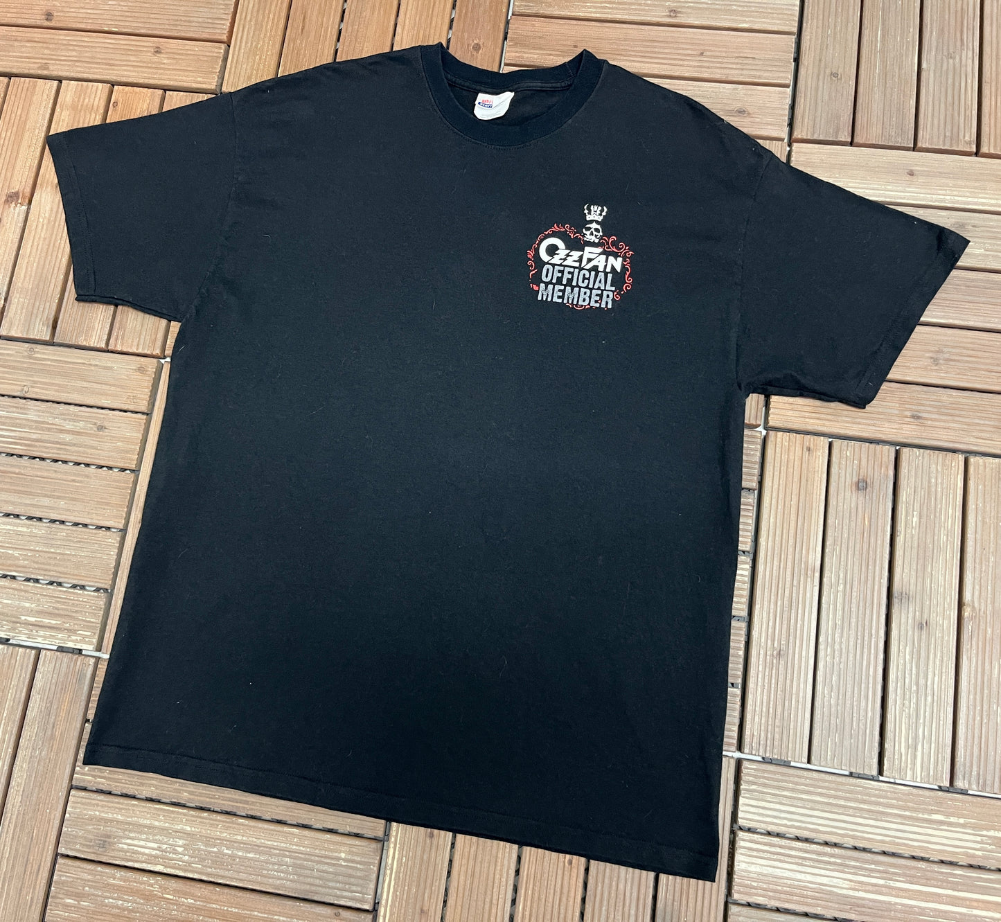 OzzFan Official Member Ozzy Rules! Graphic Tee | Size X-Large | Vintage 2000s Metal Rock Music Black T-Shirt |