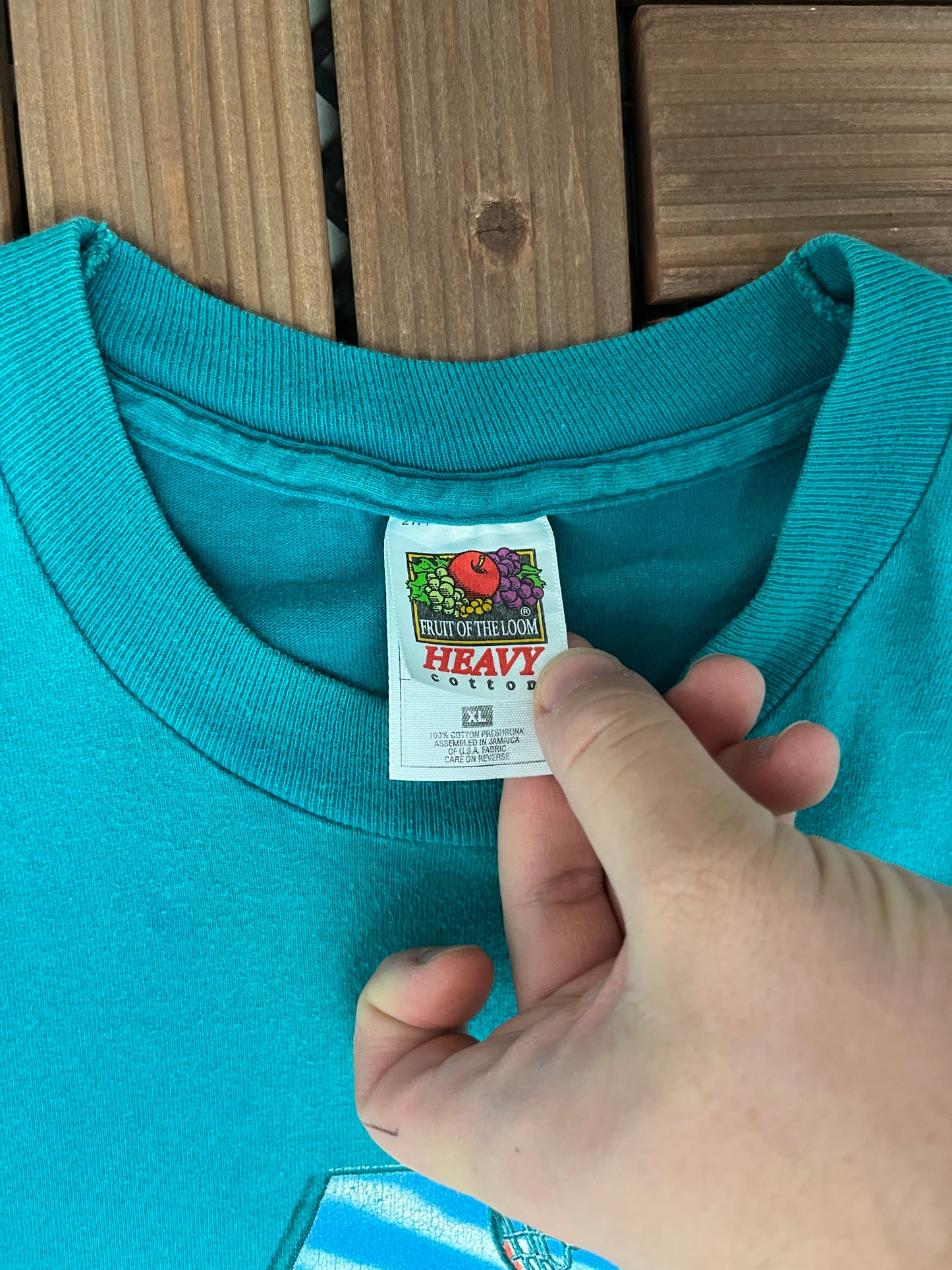PowerPlay Basketball Graphic Tee | Size X-Large | Vintage 1990s Basketball Teal T-Shirt |