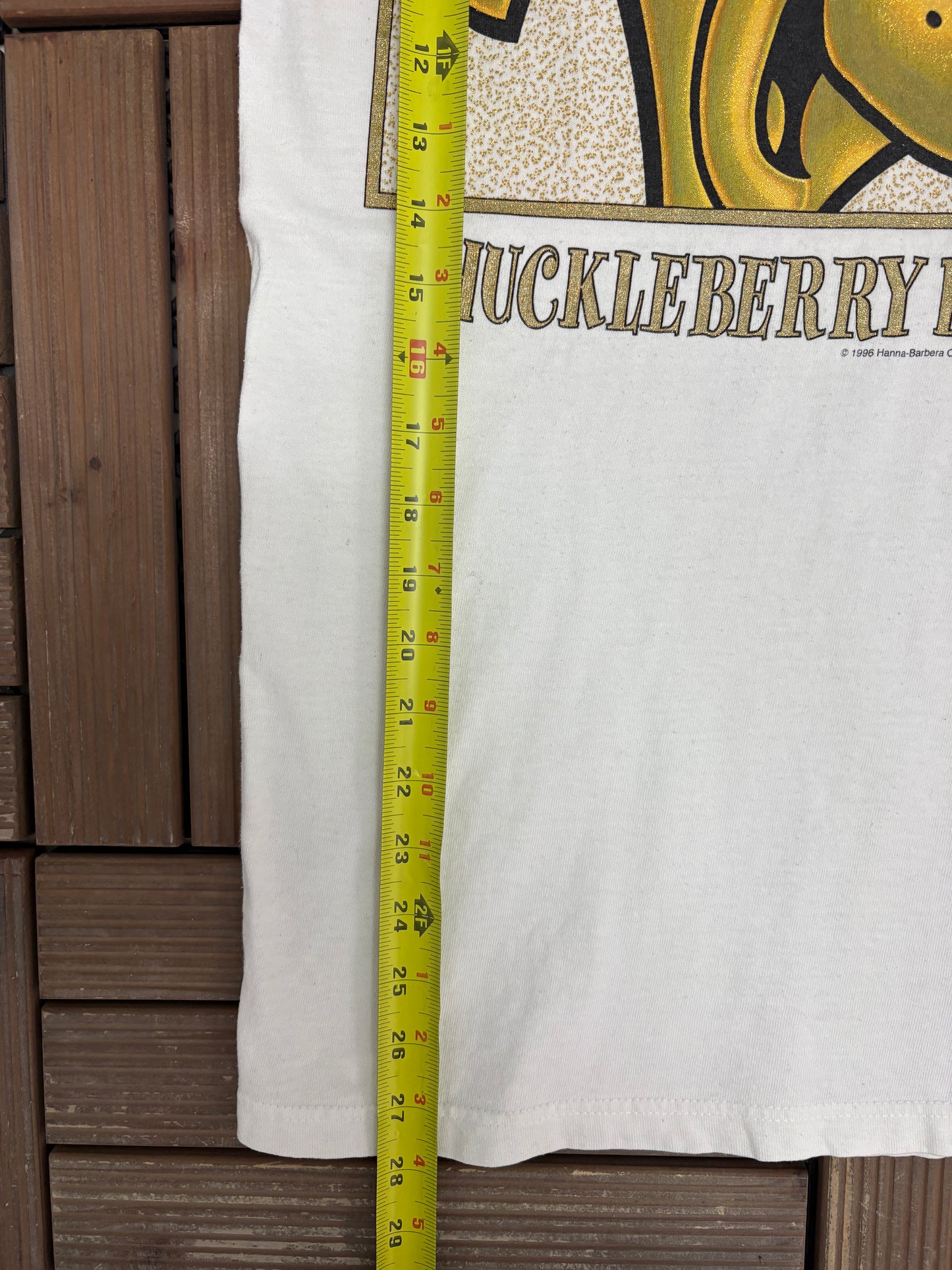 Huckleberry Hound Graphic Tee | Size Small | Vintage 1990s Promotional White T-Shirt |