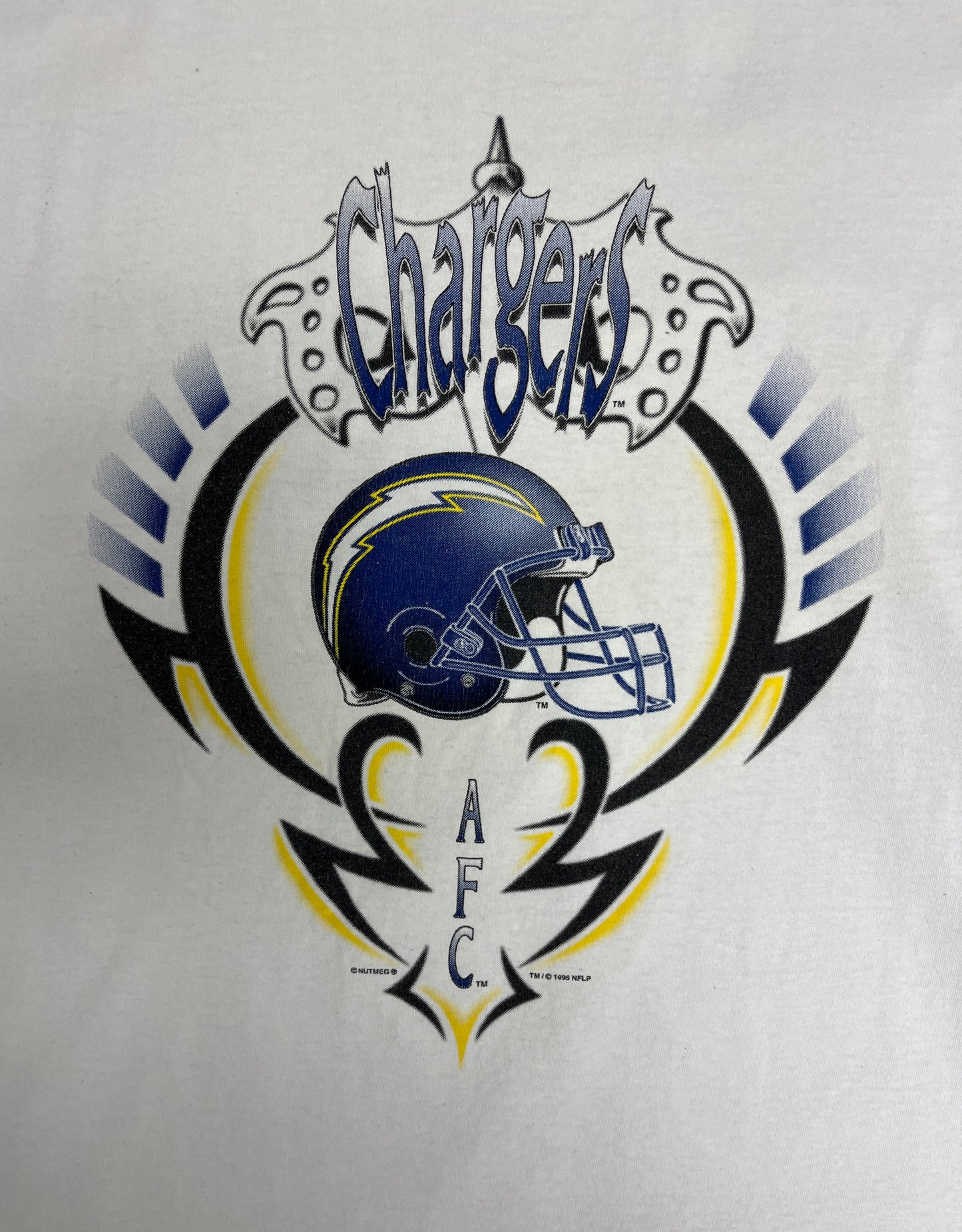 San Diego Chargers Graphic Tee | Size X-Large | Vintage 1990s NFL Football White T-Shirt |