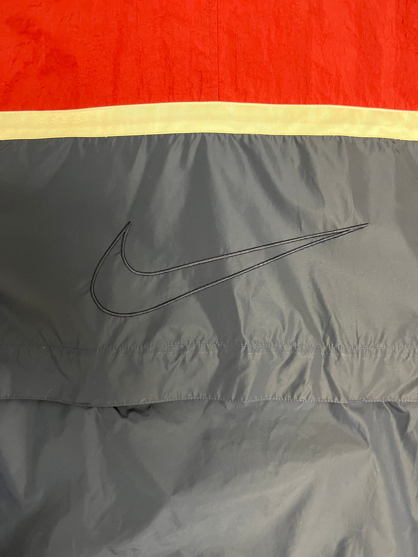 Nike Embroidered Swoosh Windbreaker Jacket | Size Large | Vintage 1990s Branded Blue Zip Up Windbreaker |
