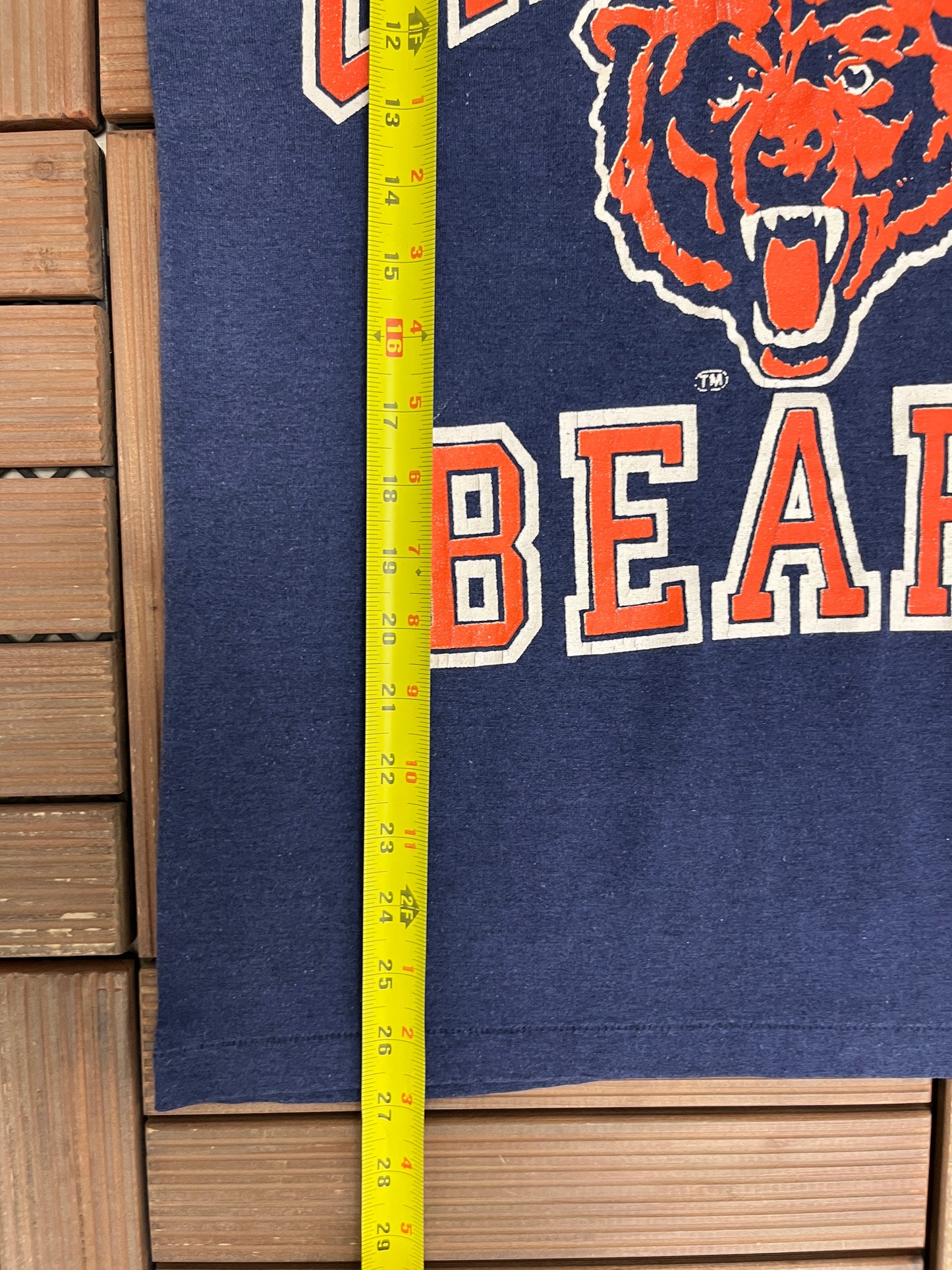 Chicago Bears Graphic Tee | Size Medium | Vintage 1980s NFL Football Blue T-Shirt |