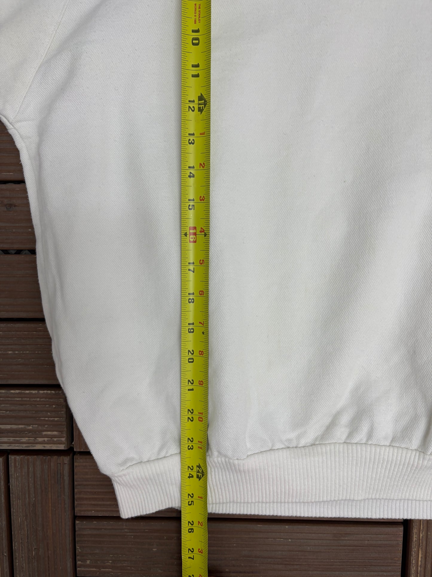 OshKosh All Goods Guaranteed First Class Graphic Crewneck | Size Large | Vintage 1990s Promotional White Sweater |