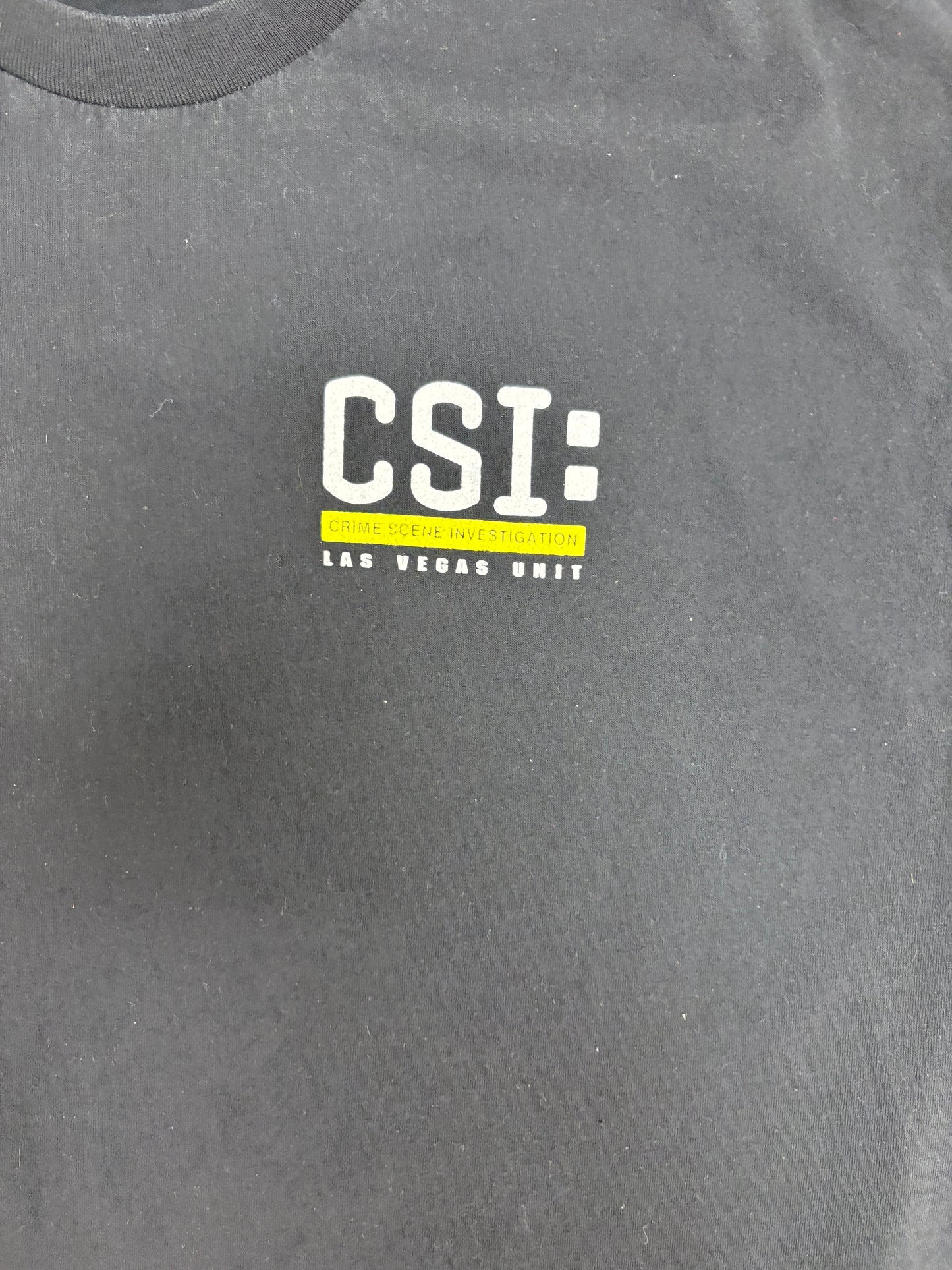 CSI Crime Scene Investigation Las Vegas Graphic Tee | Size XX-Large | Vintage 2000s Promotional Black T-Shirt |