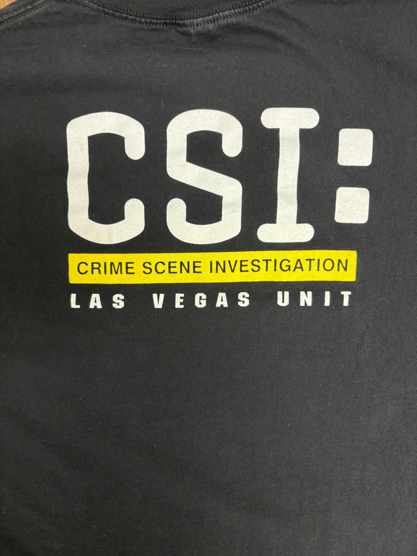 CSI Crime Scene Investigation Las Vegas Graphic Tee | Size XX-Large | Vintage 2000s Promotional Black T-Shirt |