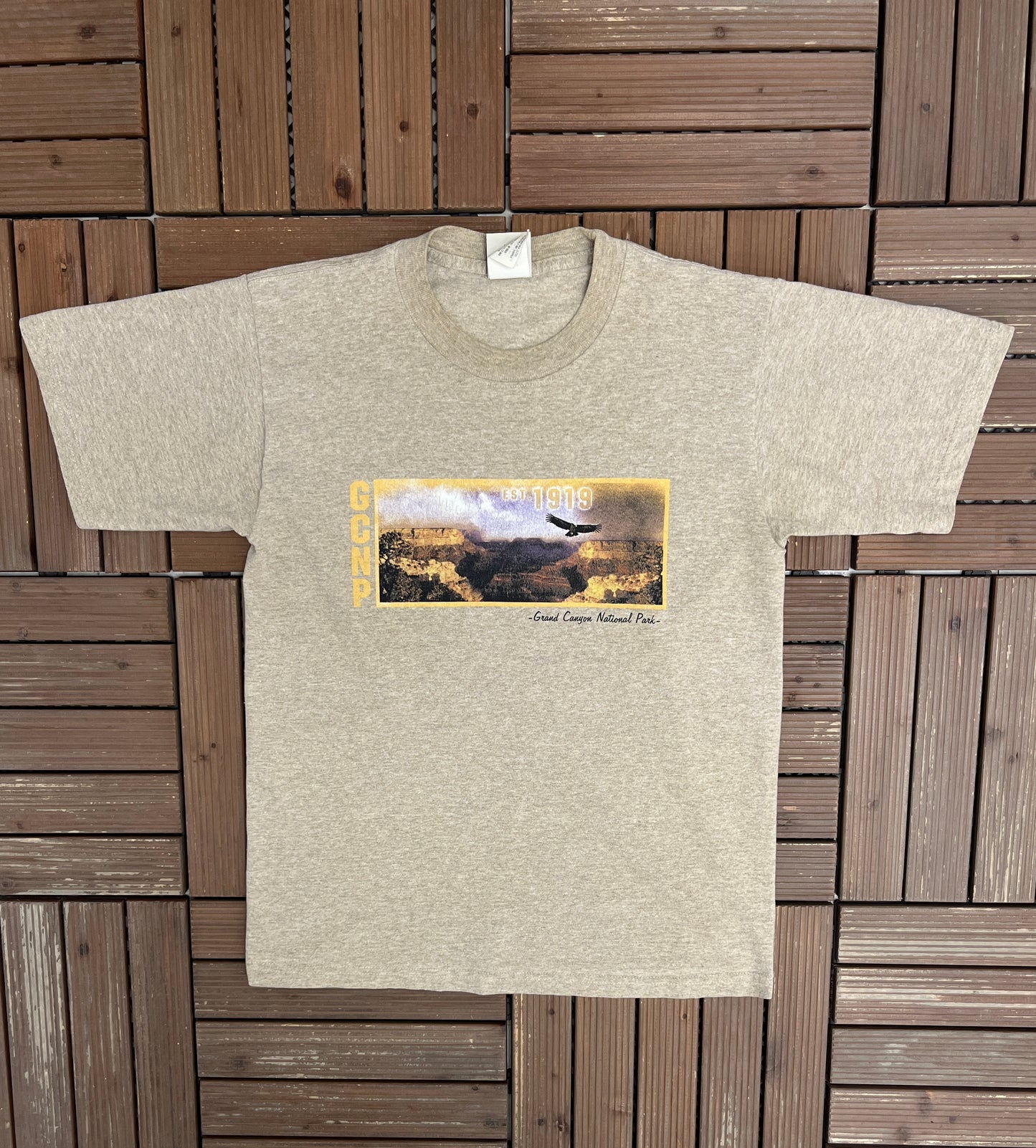 Grand Canyon National Park Graphic Tee | Size Medium | Vintage 2000s Tourist Grey T-Shirt |