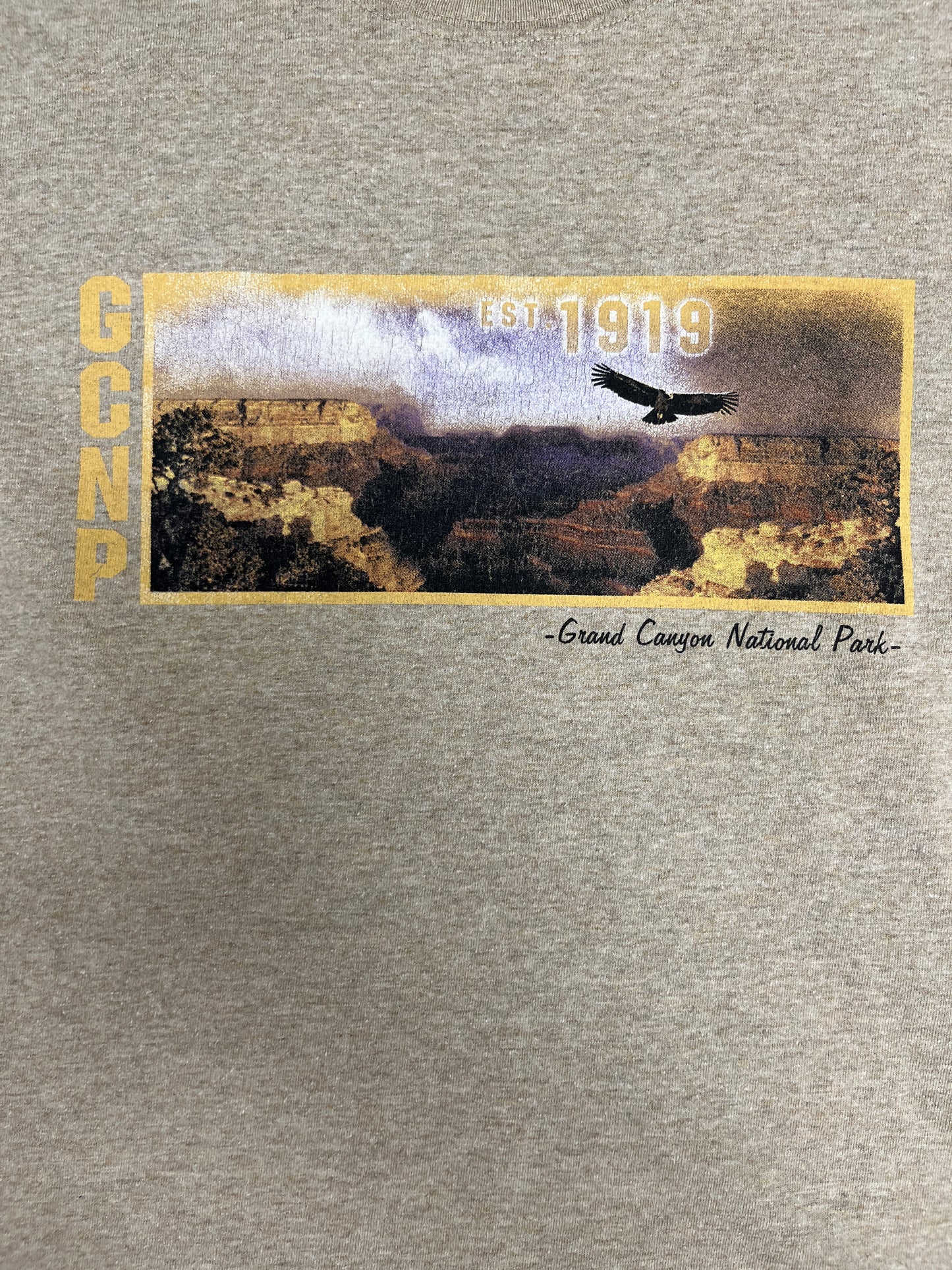 Grand Canyon National Park Graphic Tee | Size Medium | Vintage 2000s Tourist Grey T-Shirt |
