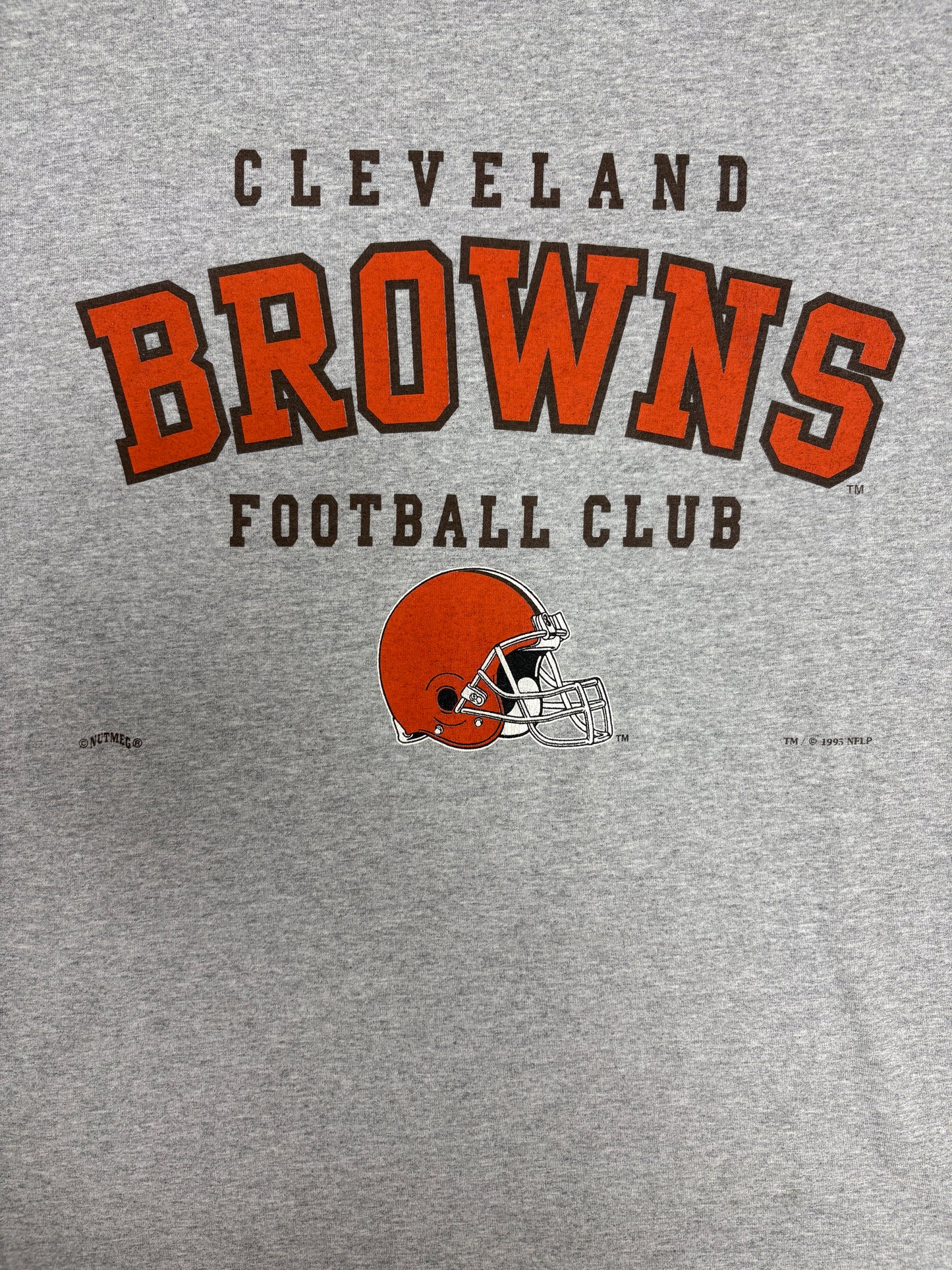 Cleveland Browns Football Club Graphic Tee | Size X-Large | Vintage 1990s NFL Football Grey T-Shirt |