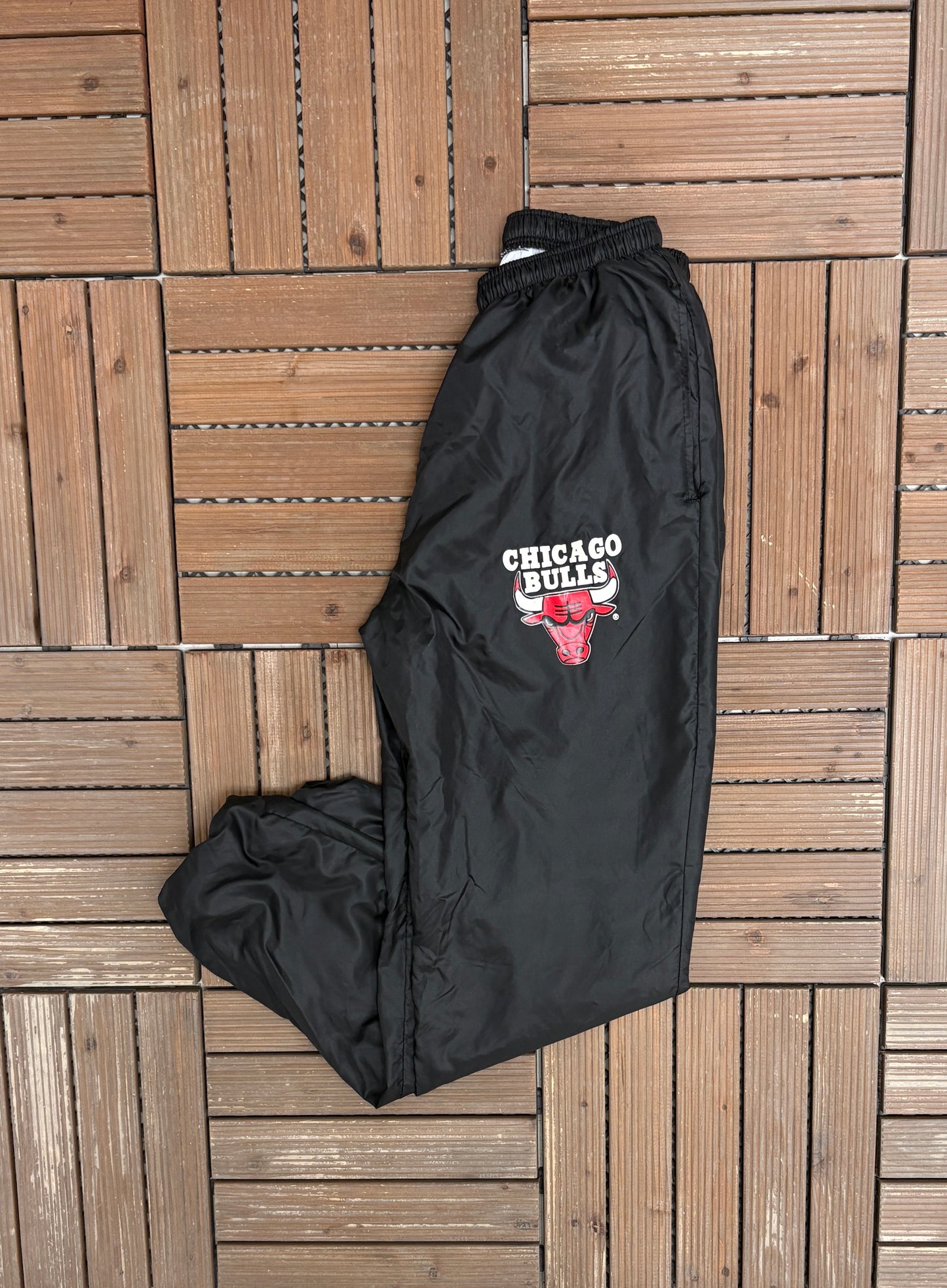 Chicago Bulls Graphic Track Pants | Size Small | Vintage 1990s NBA Basketball Track Pants |